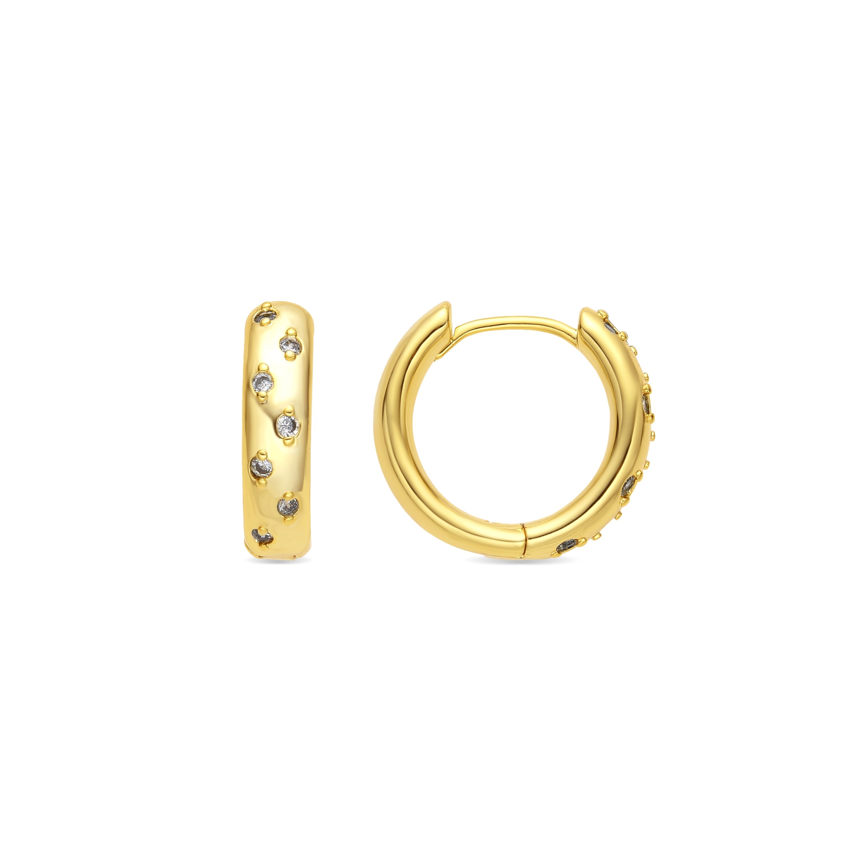 18k yellow gold finish earrings with brilliant zirconia - Yase