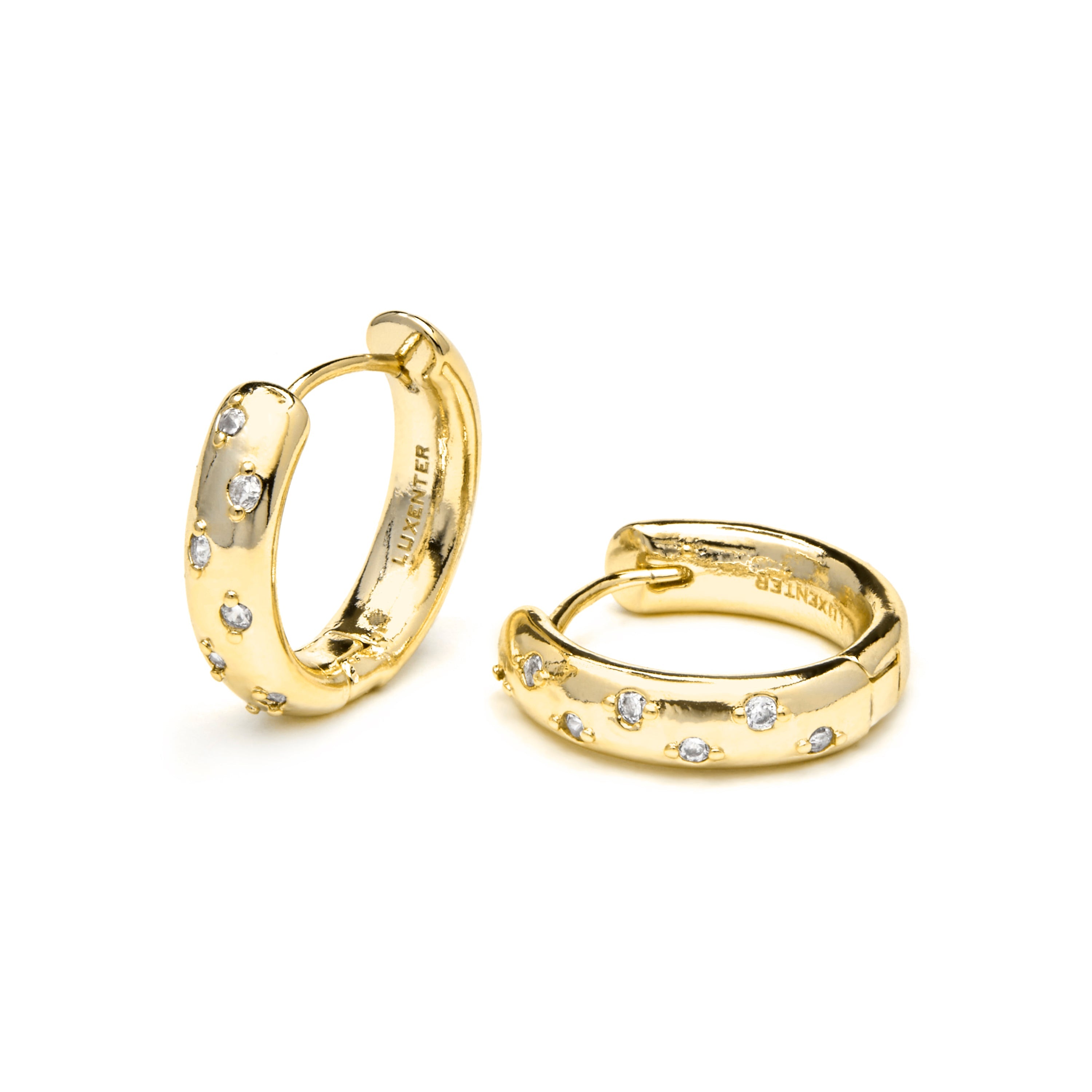 Pendientes acabado oro amarillo de 18k y Circonita Brillante - Yase