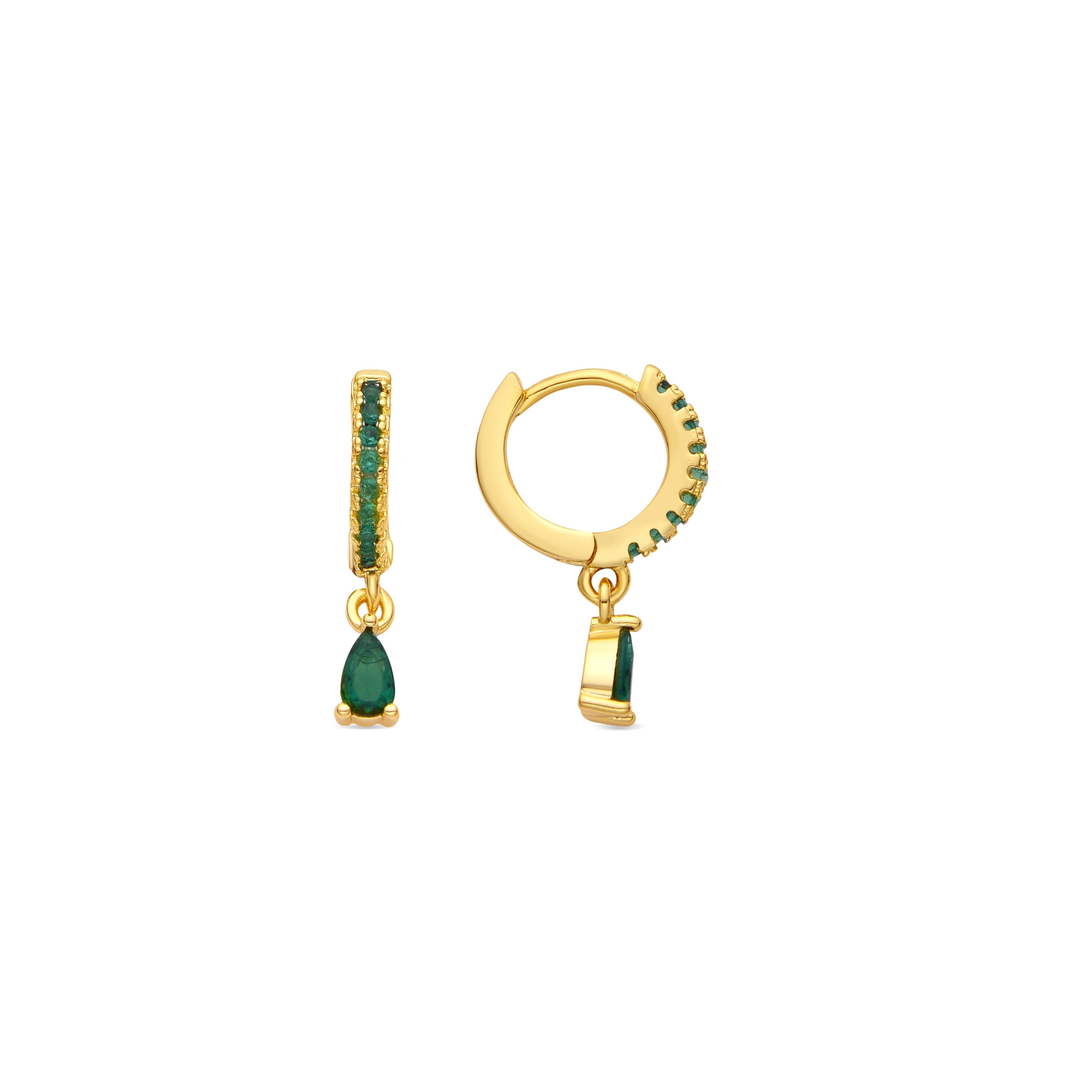 Brincos com acabamento em ouro amarelo 18k e Zircônia Brilhante - Laade