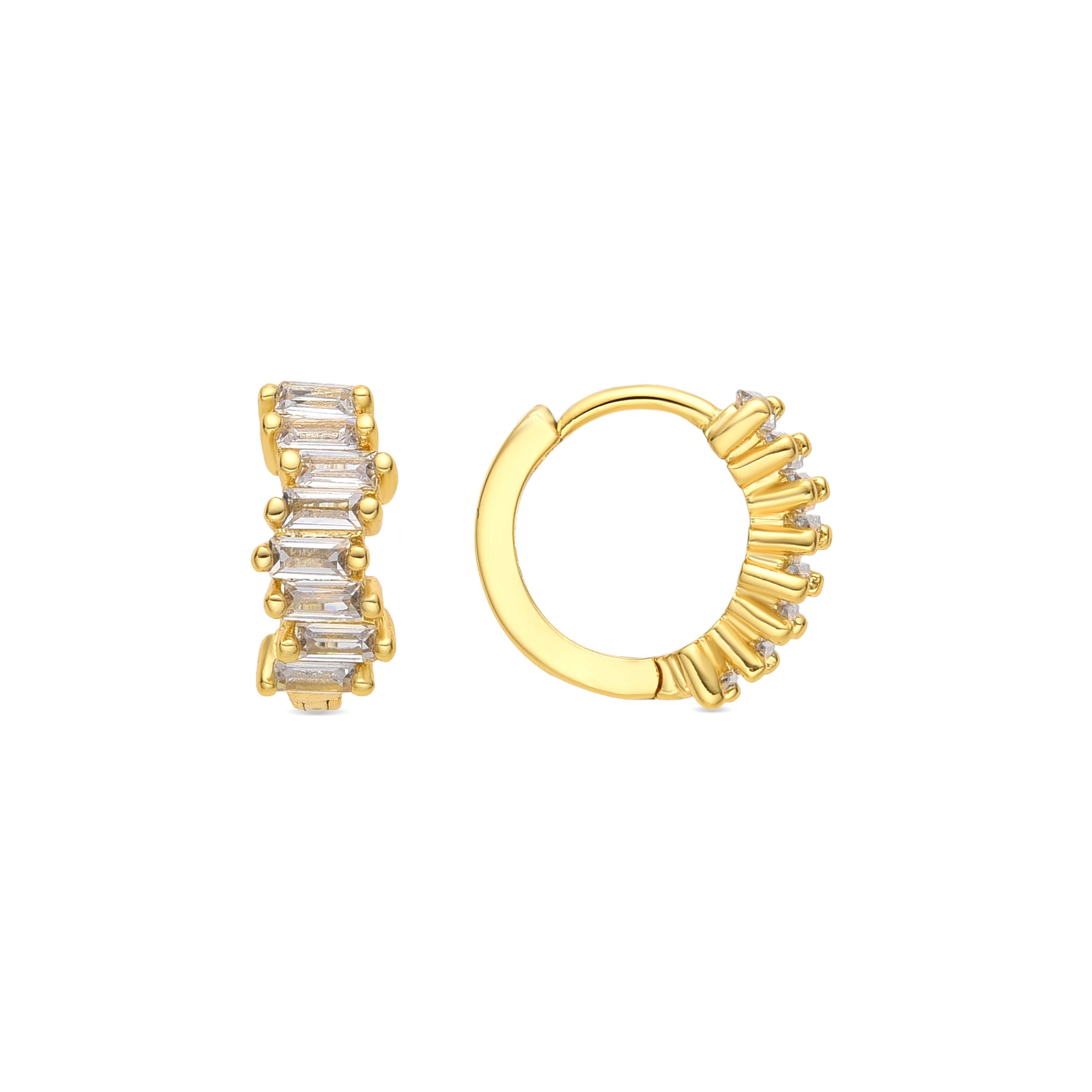 18k yellow gold finish earrings with brilliant zirconia - Miokel