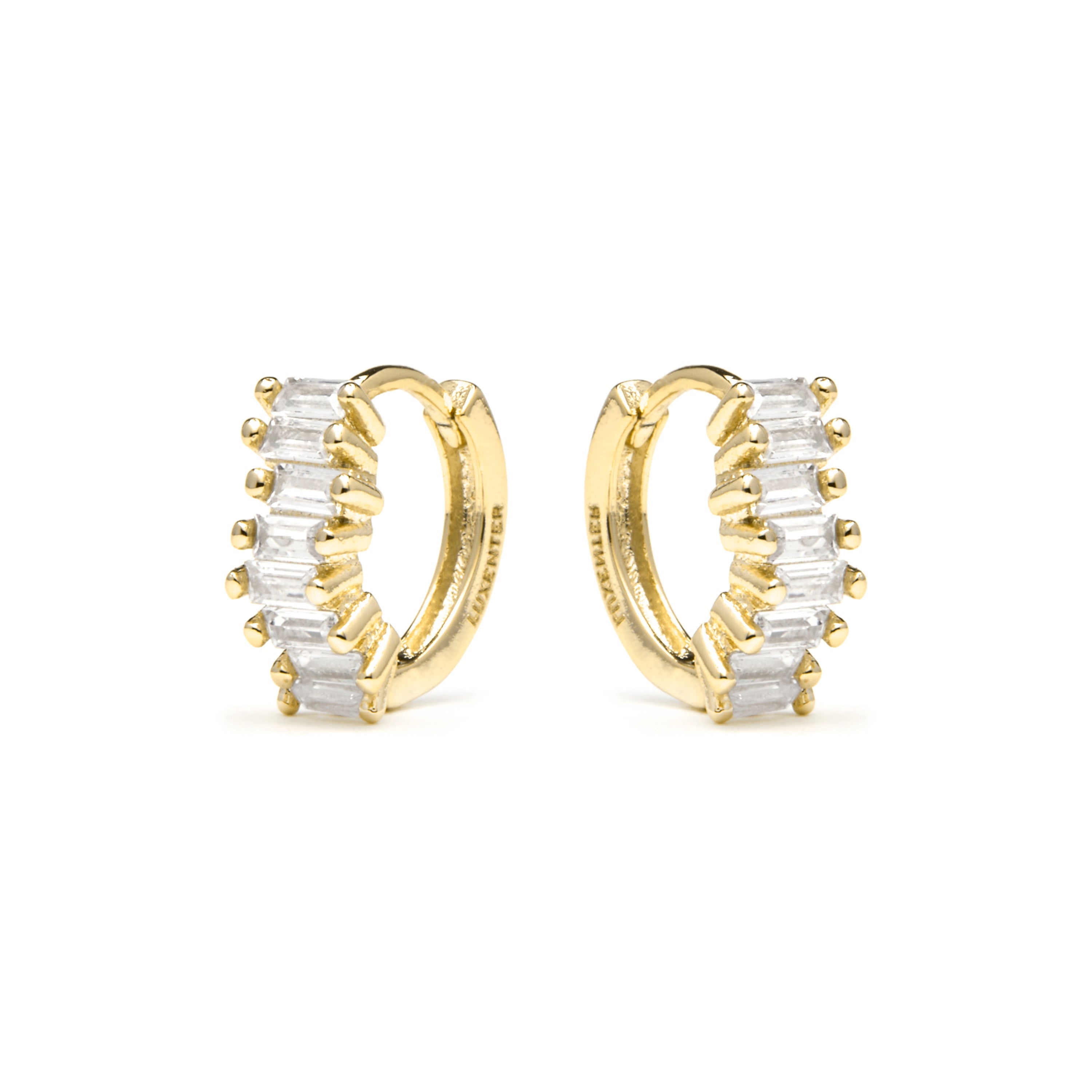 18k yellow gold finish earrings with brilliant zirconia - Miokel