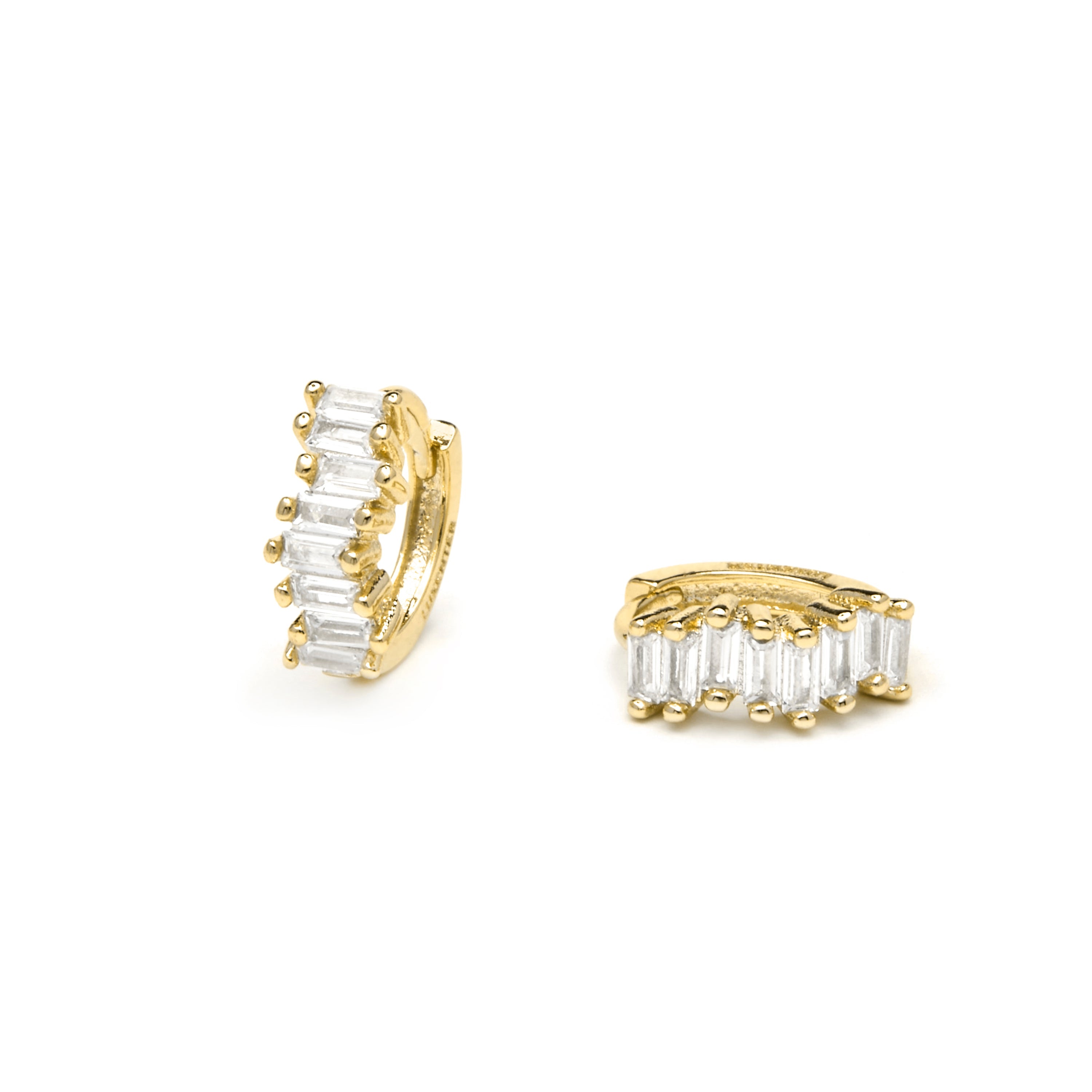 18k yellow gold finish earrings with brilliant zirconia - Miokel