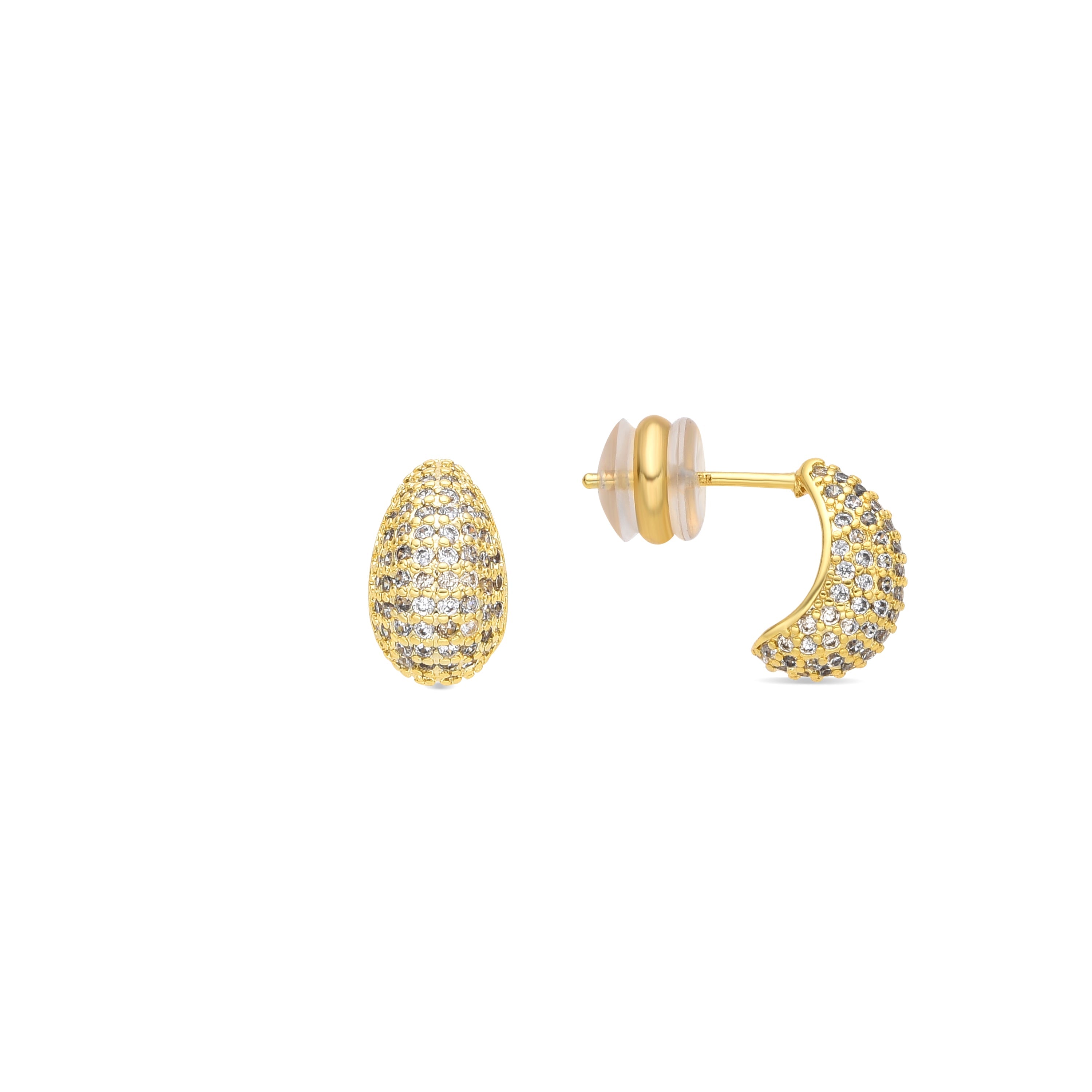 18k yellow gold finish earrings with brilliant zirconia - Kincon