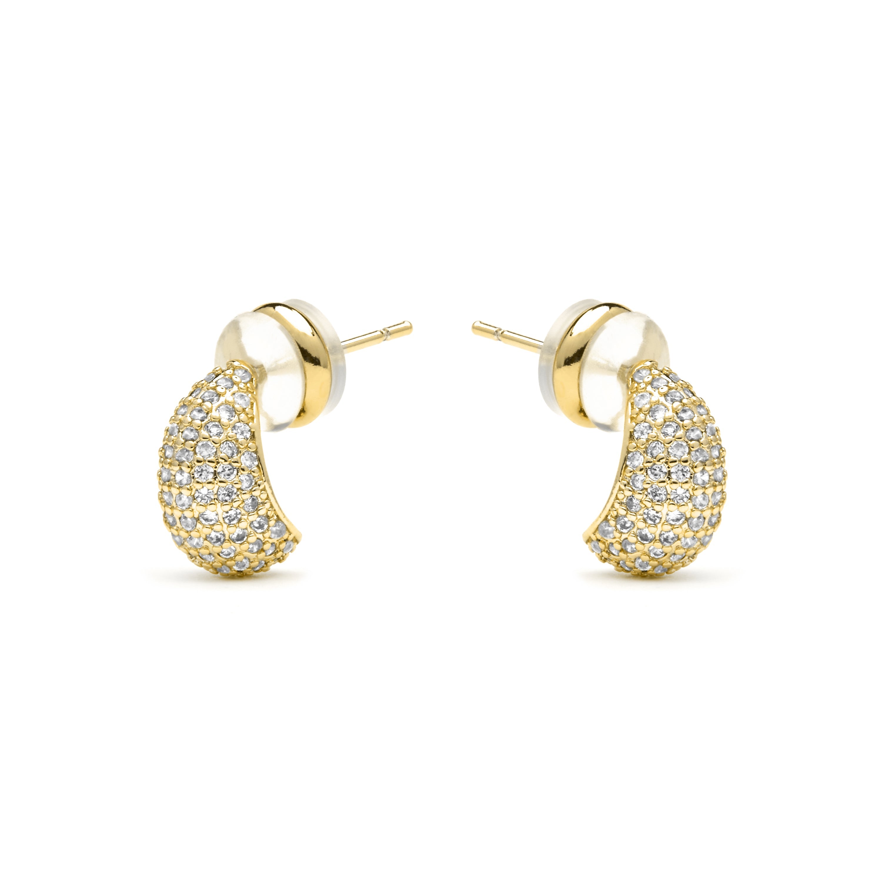 18k yellow gold finish earrings with brilliant zirconia - Kincon