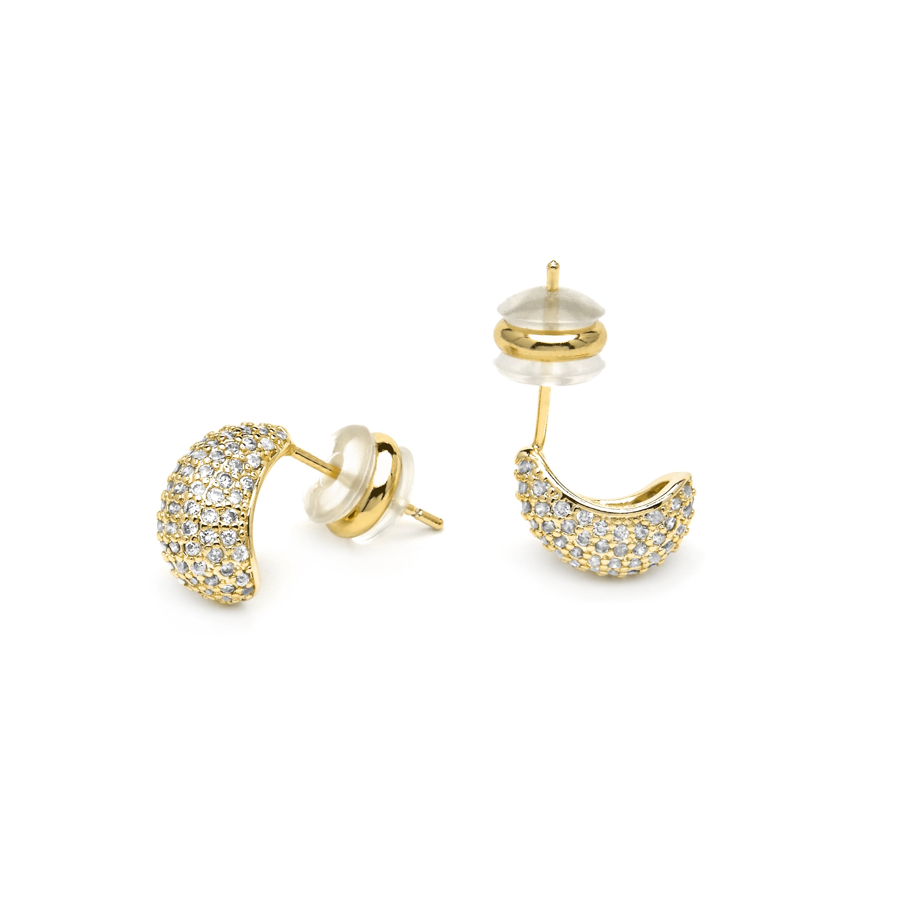 18k yellow gold finish earrings with brilliant zirconia - Kincon