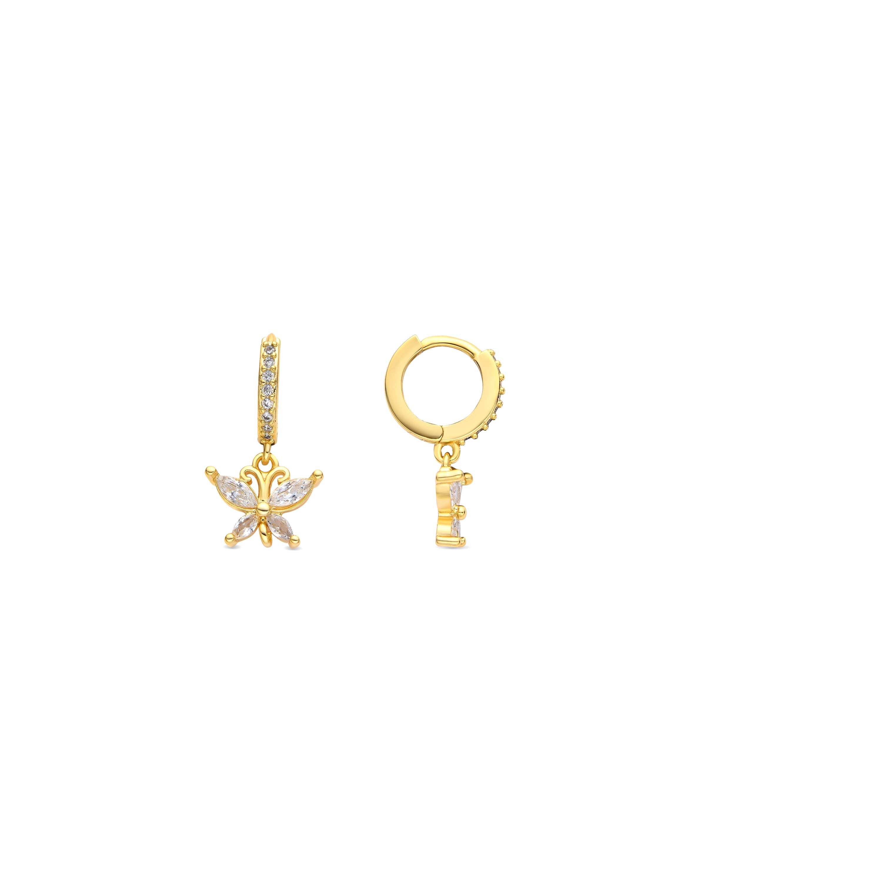 18k yellow gold finish earrings with brilliant zirconia - Zare