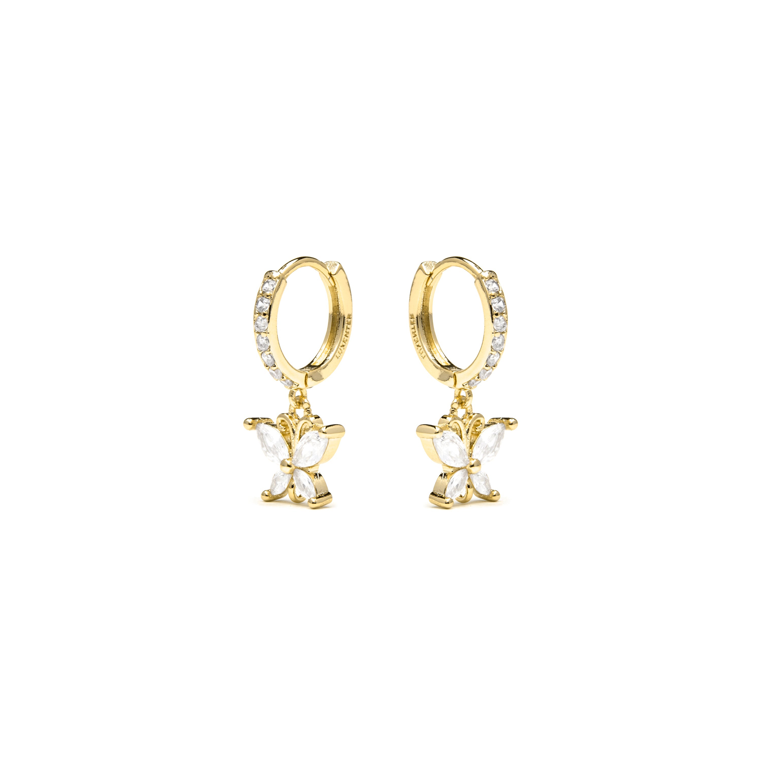 18k yellow gold finish earrings with brilliant zirconia - Zare