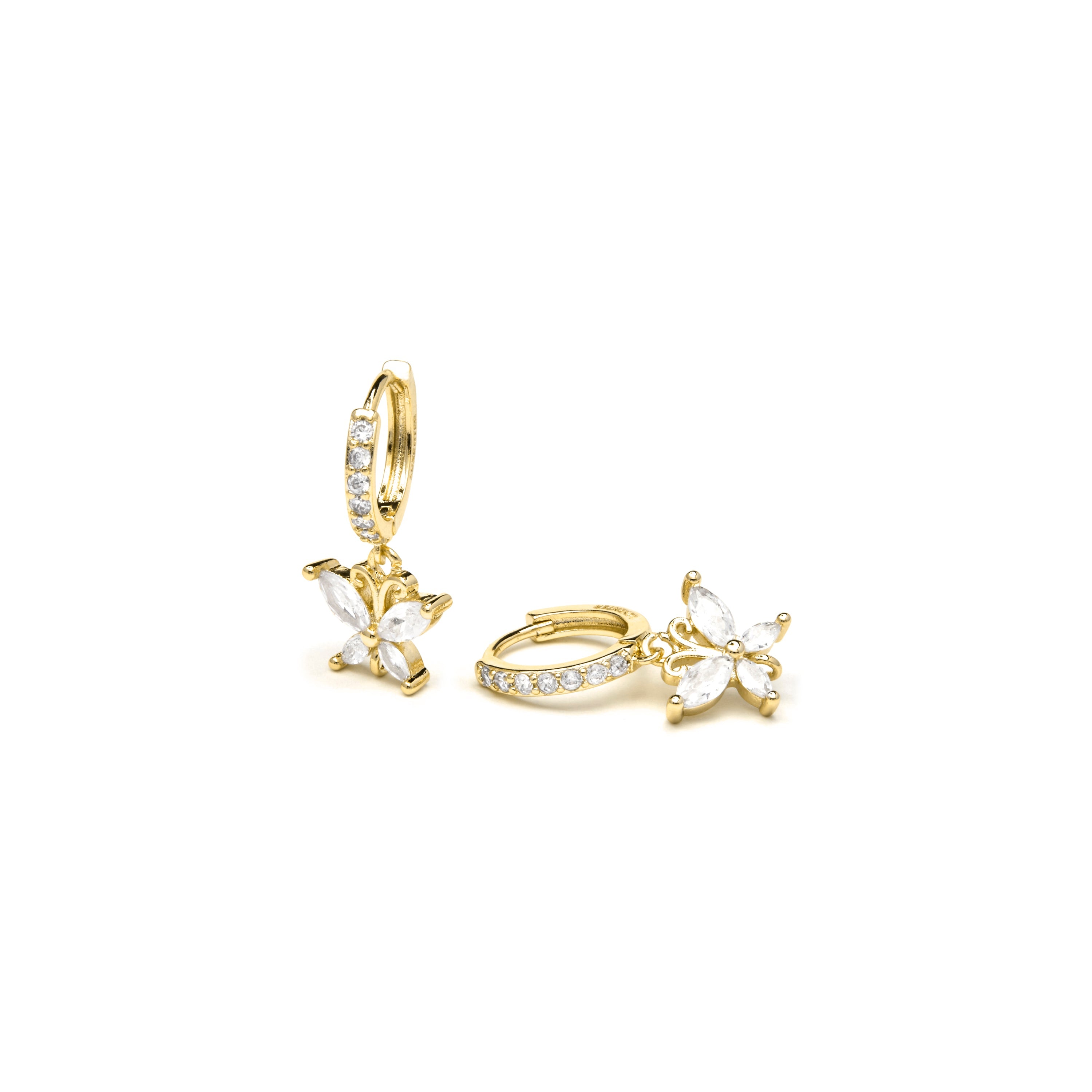 18k yellow gold finish earrings with brilliant zirconia - Zare