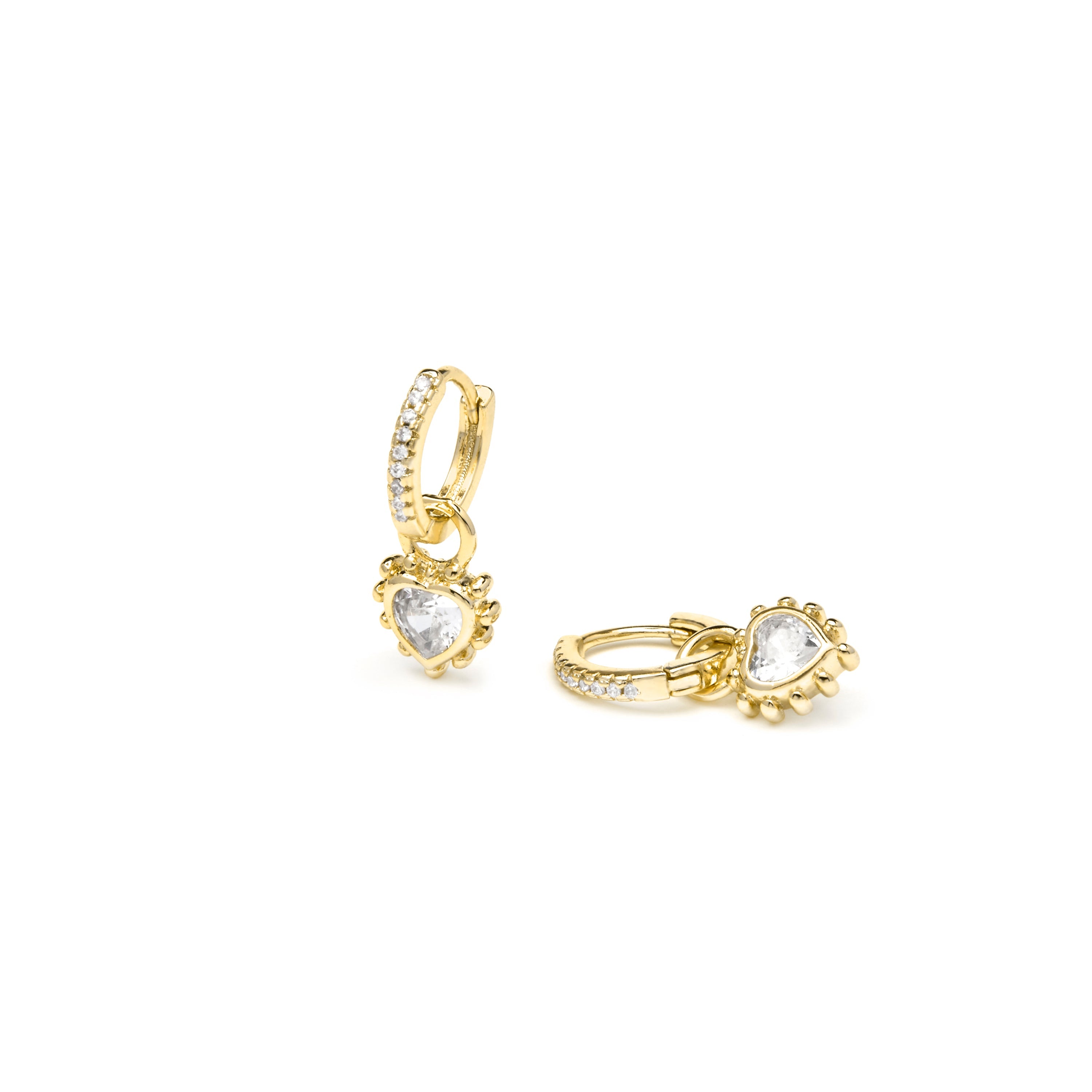 Pendientes acabado oro amarillo de 18k y Circonita Brillante - Lyhan
