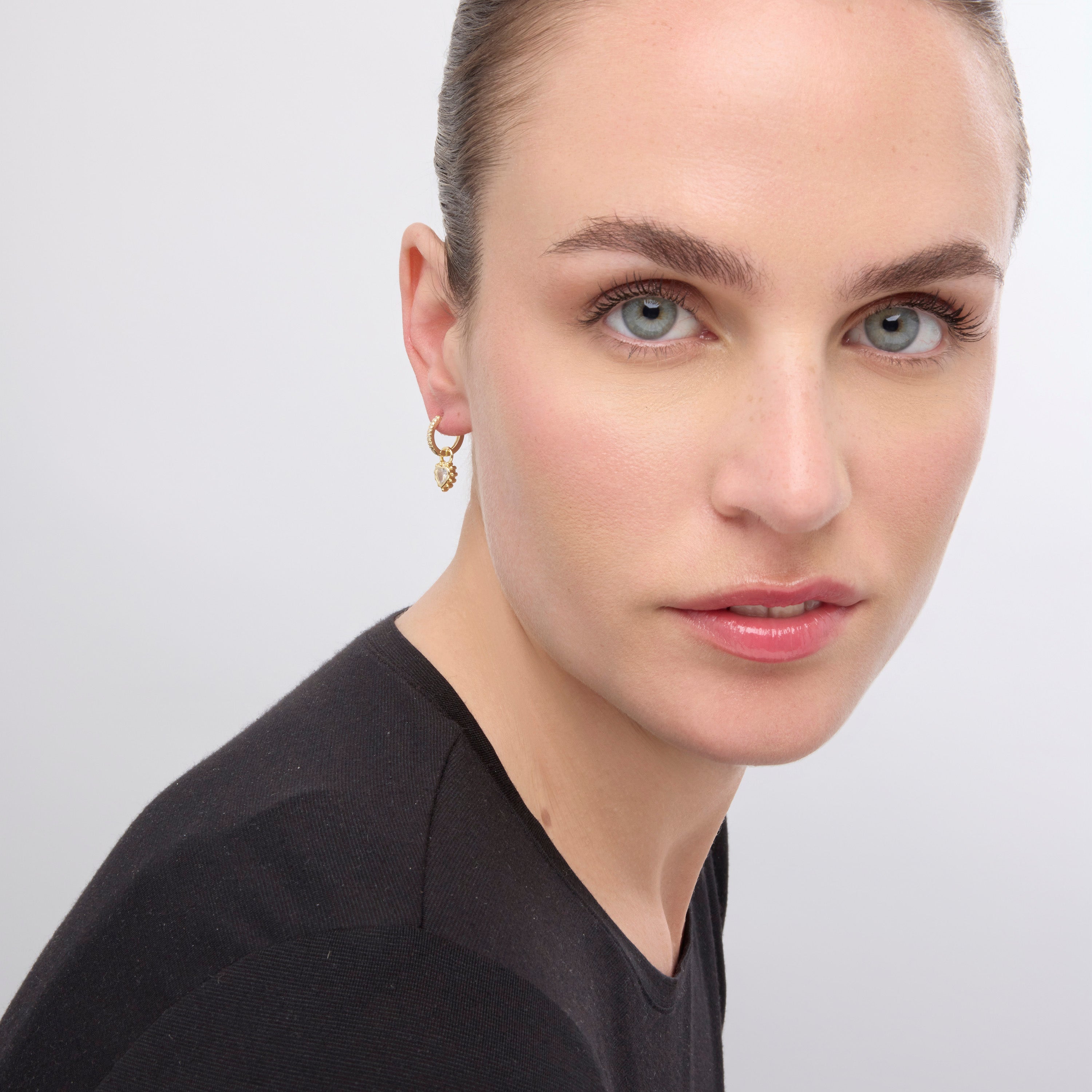 18k yellow gold finish earrings with brilliant zirconia - Lyhan