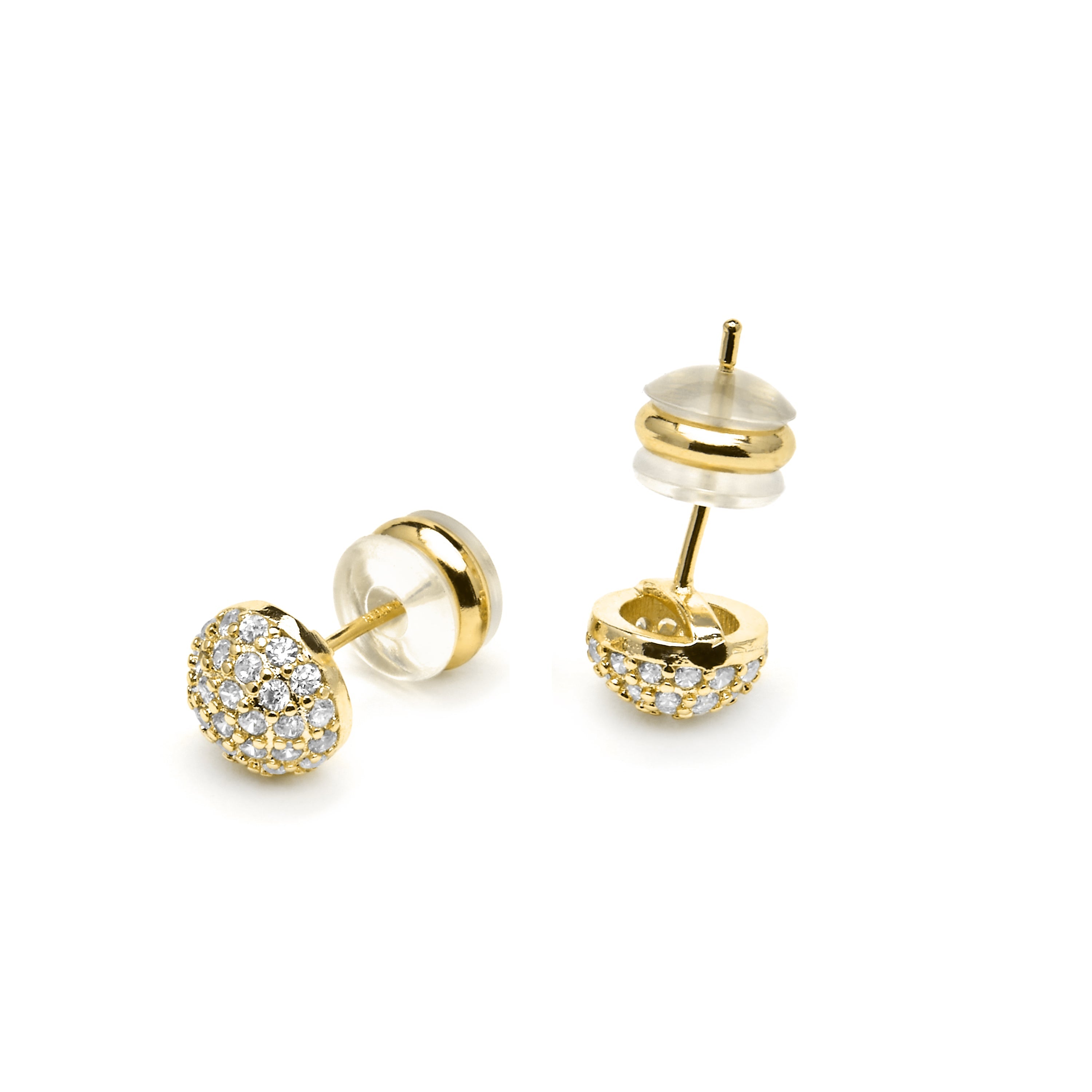 Brincos em ouro amarelo 18k e zircônia cúbica brilhante - Ramir