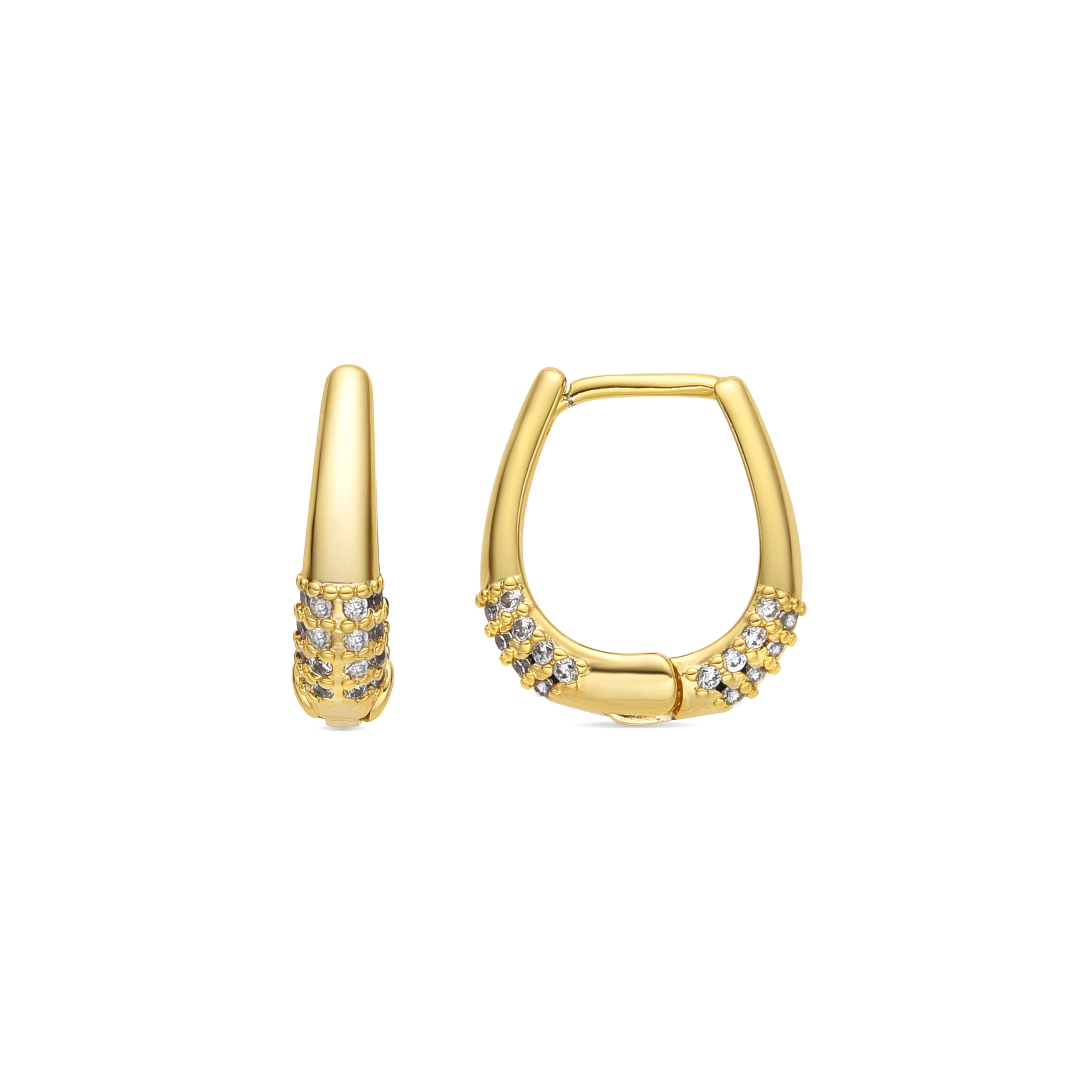 18k yellow gold finish earrings with brilliant zirconia - Redi