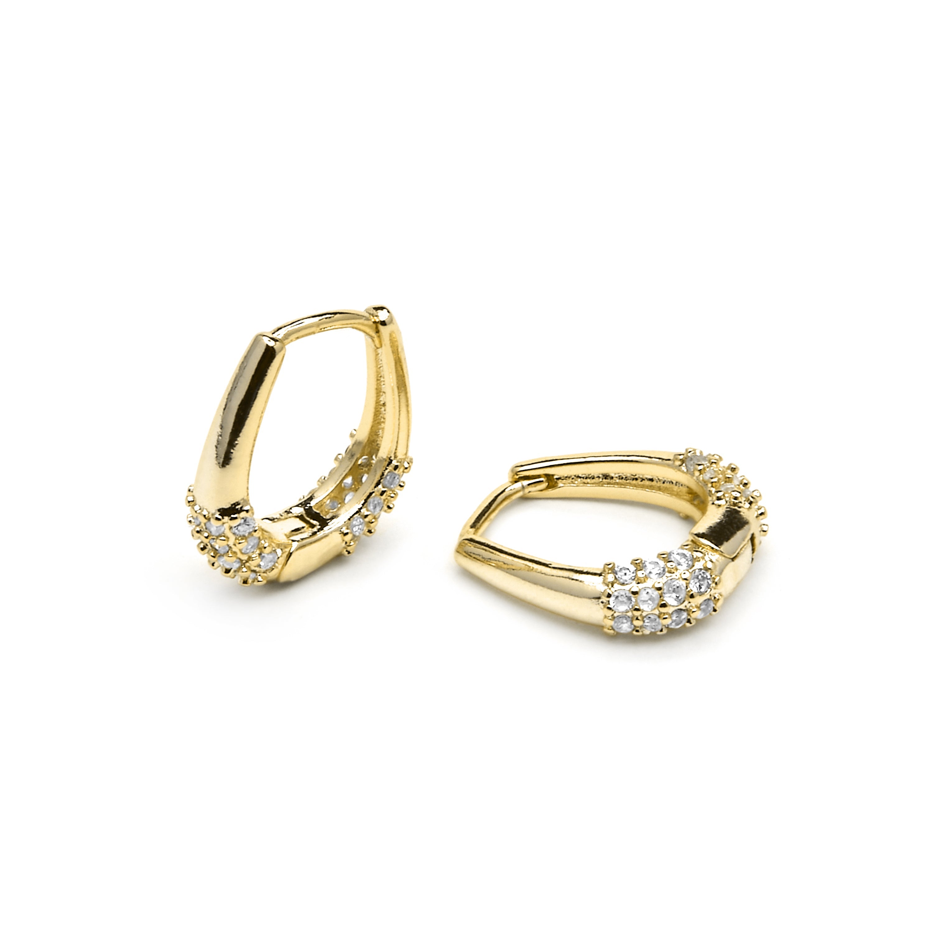 Pendientes acabado oro amarillo de 18k y Circonita Brillante - Redi