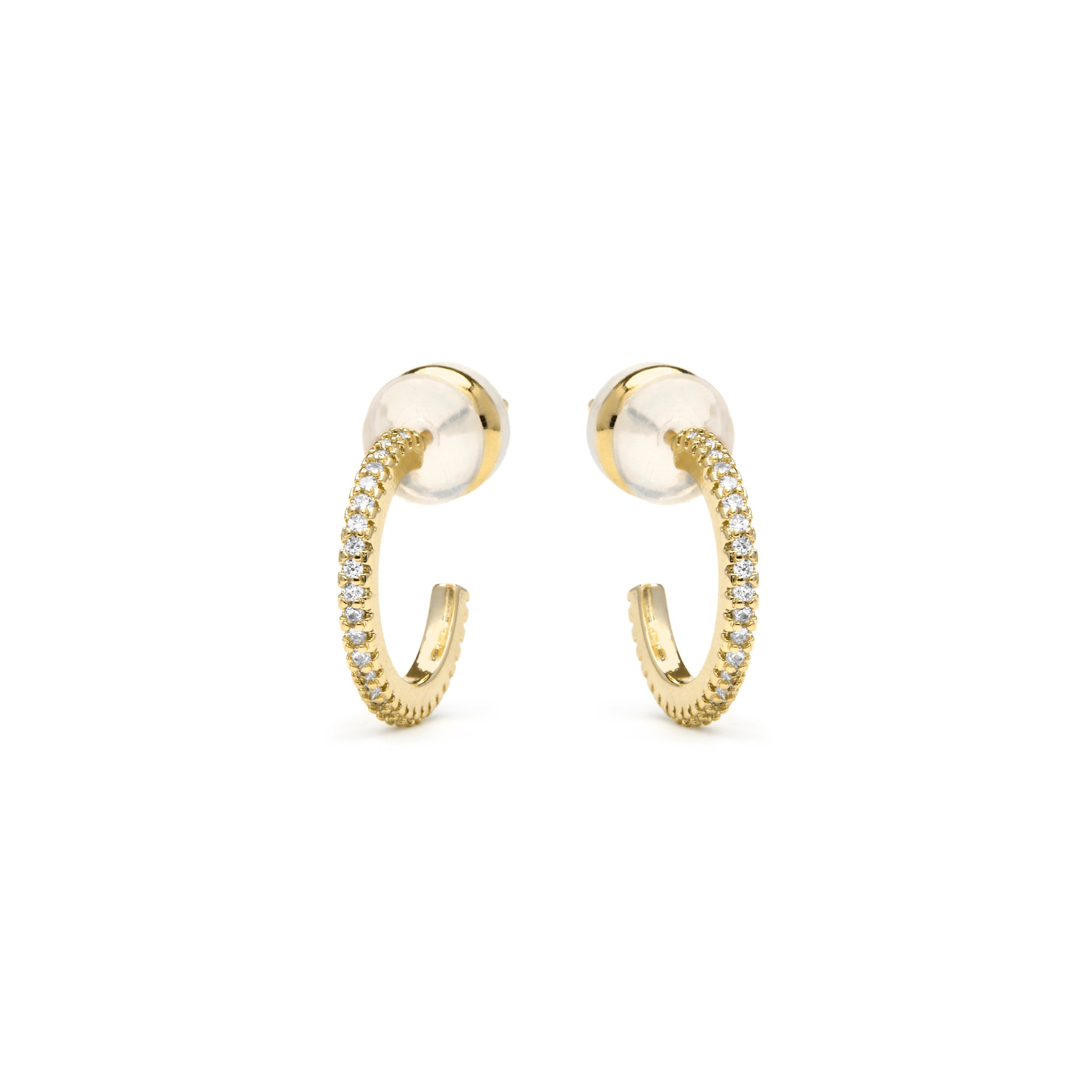 18k yellow gold finish earrings with brilliant zirconia - Random