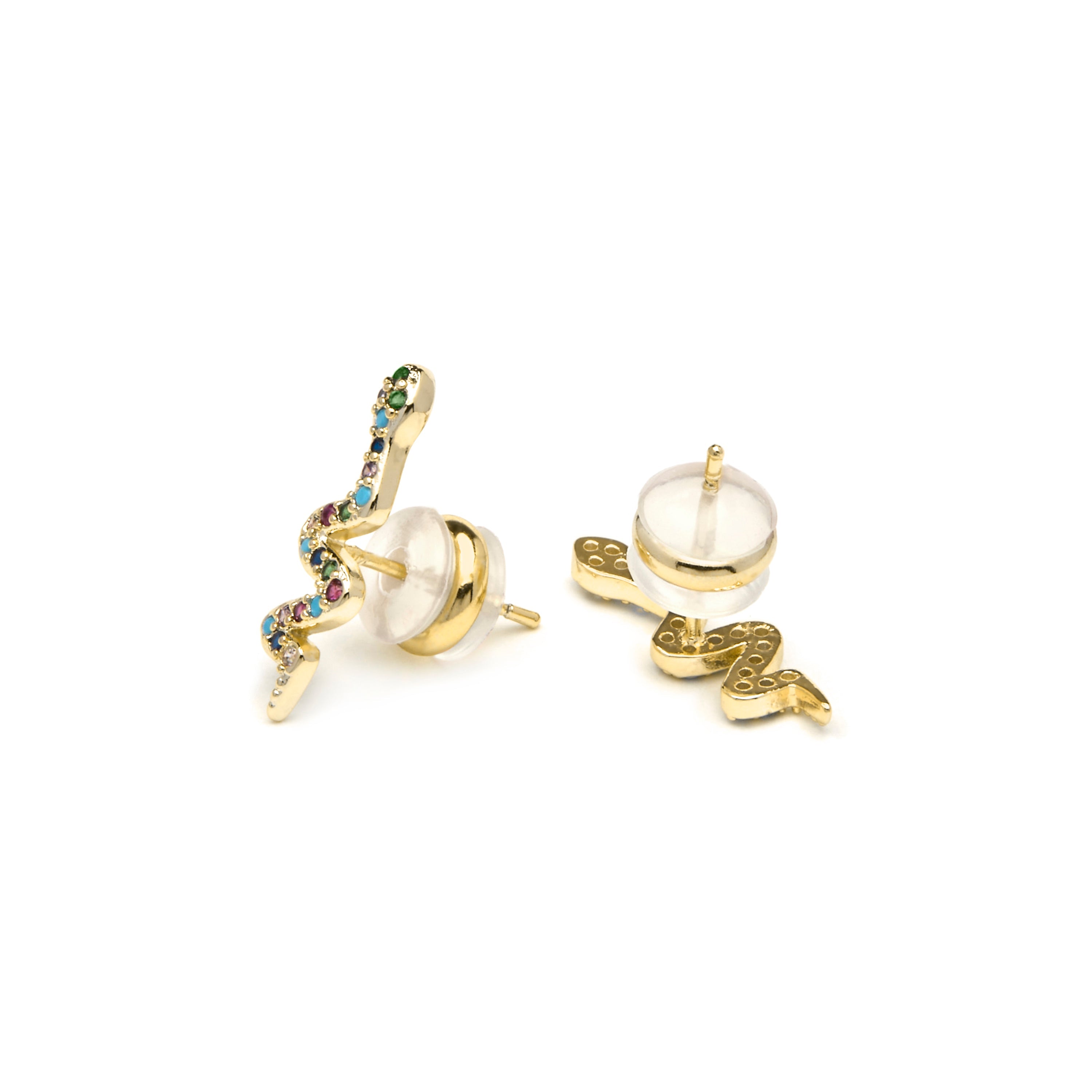18k yellow gold finish earrings with multicolored zirconia - Orksad