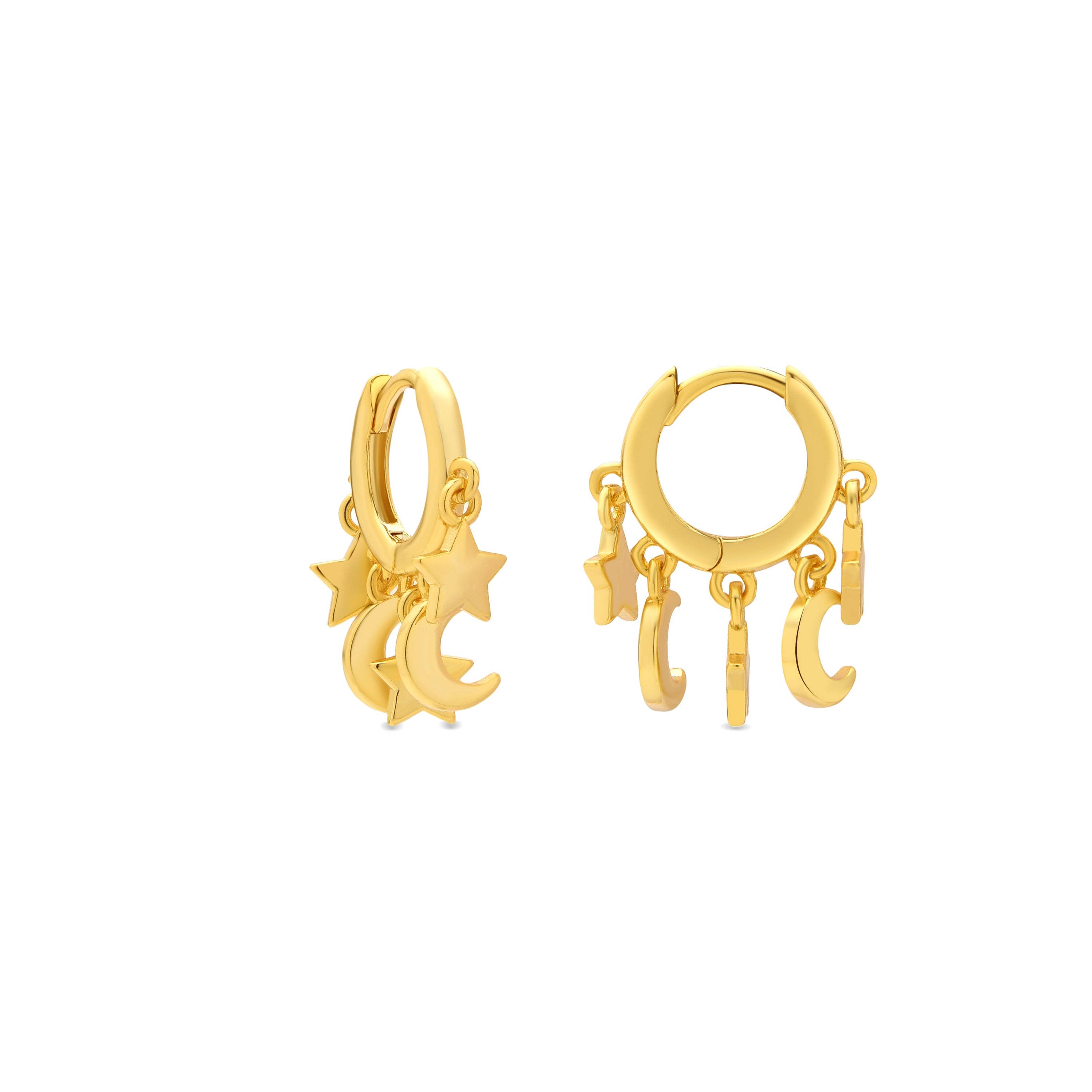 Brincos com acabamento em ouro amarelo 18k - Praz