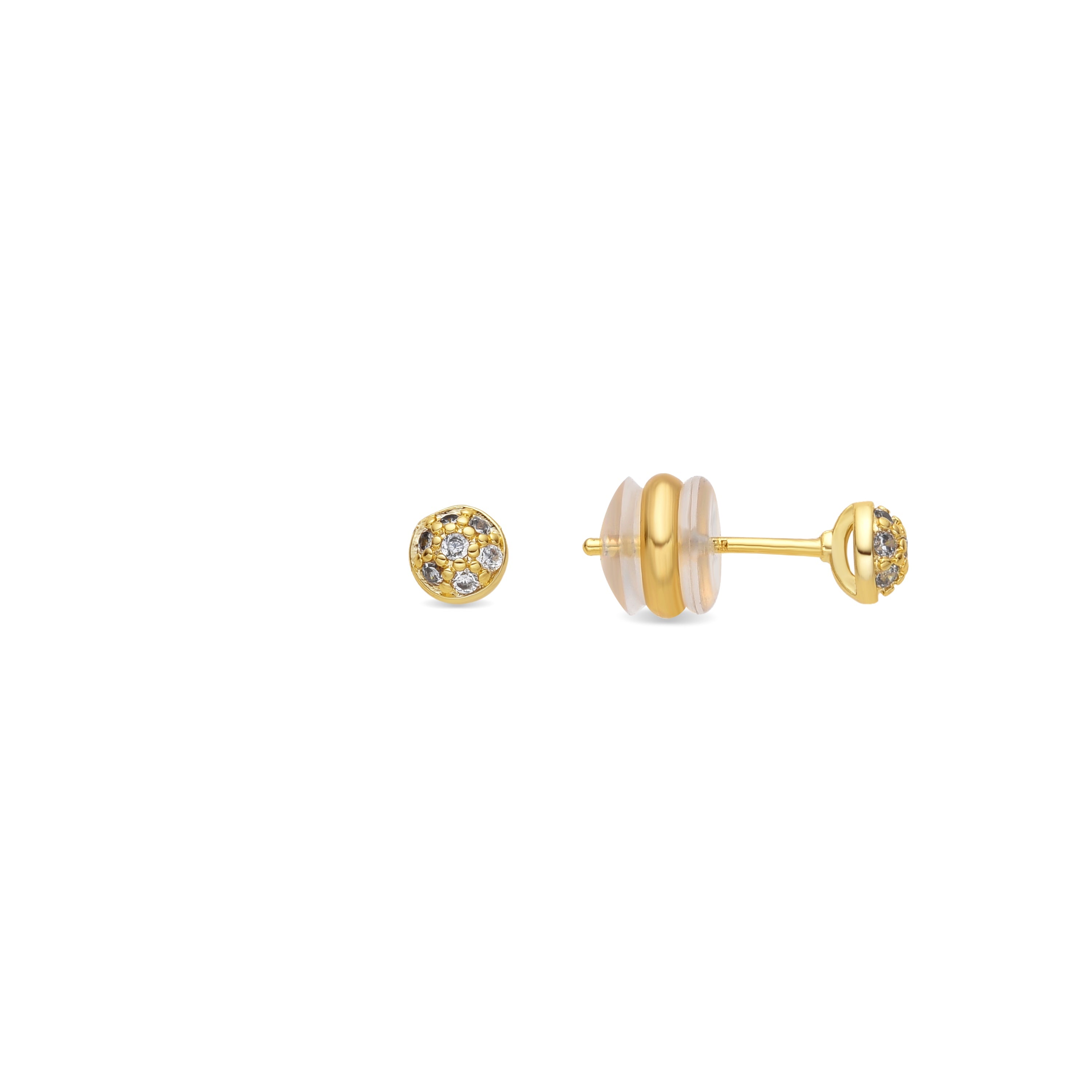 Pendientes acabado oro amarillo de 18k y Circonita Brillante - Chikra