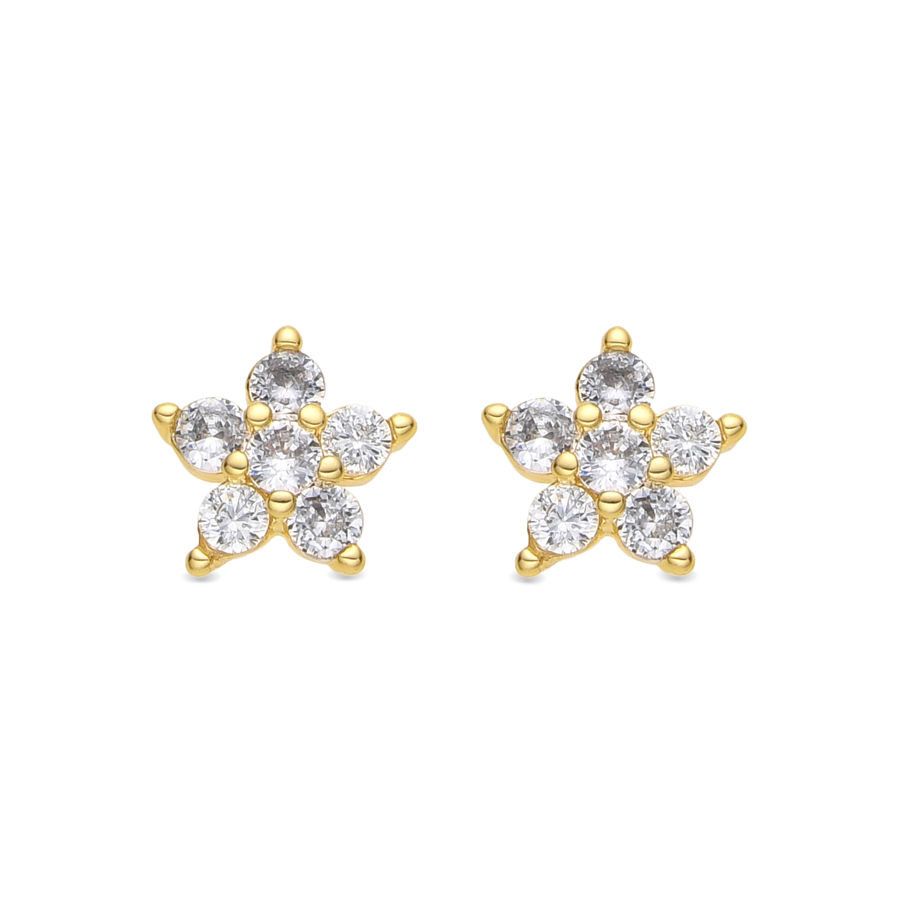 18k yellow gold finish earrings with brilliant zirconia - Krokor