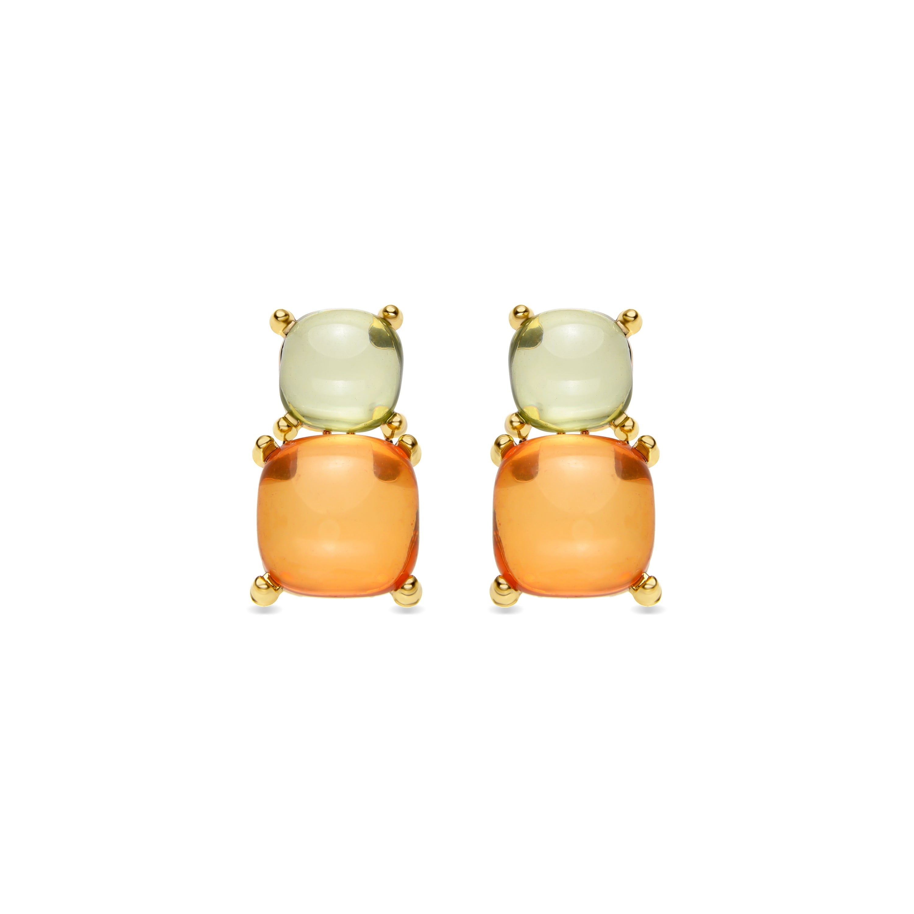 Multicolored Crystal Earrings finished in 18K yellow gold - Tosab
