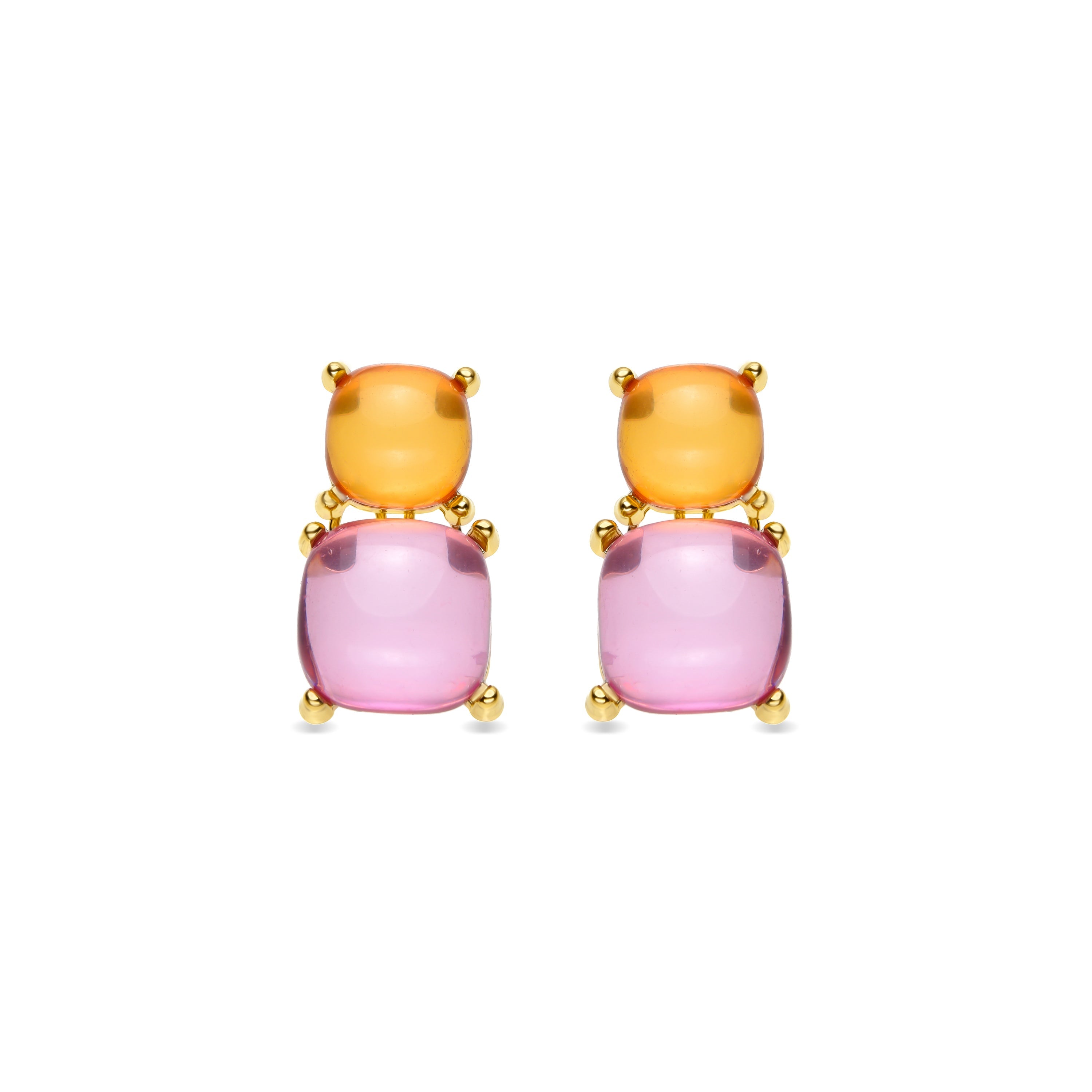 Multicolored Crystal Earrings finished in 18K yellow gold - Azara