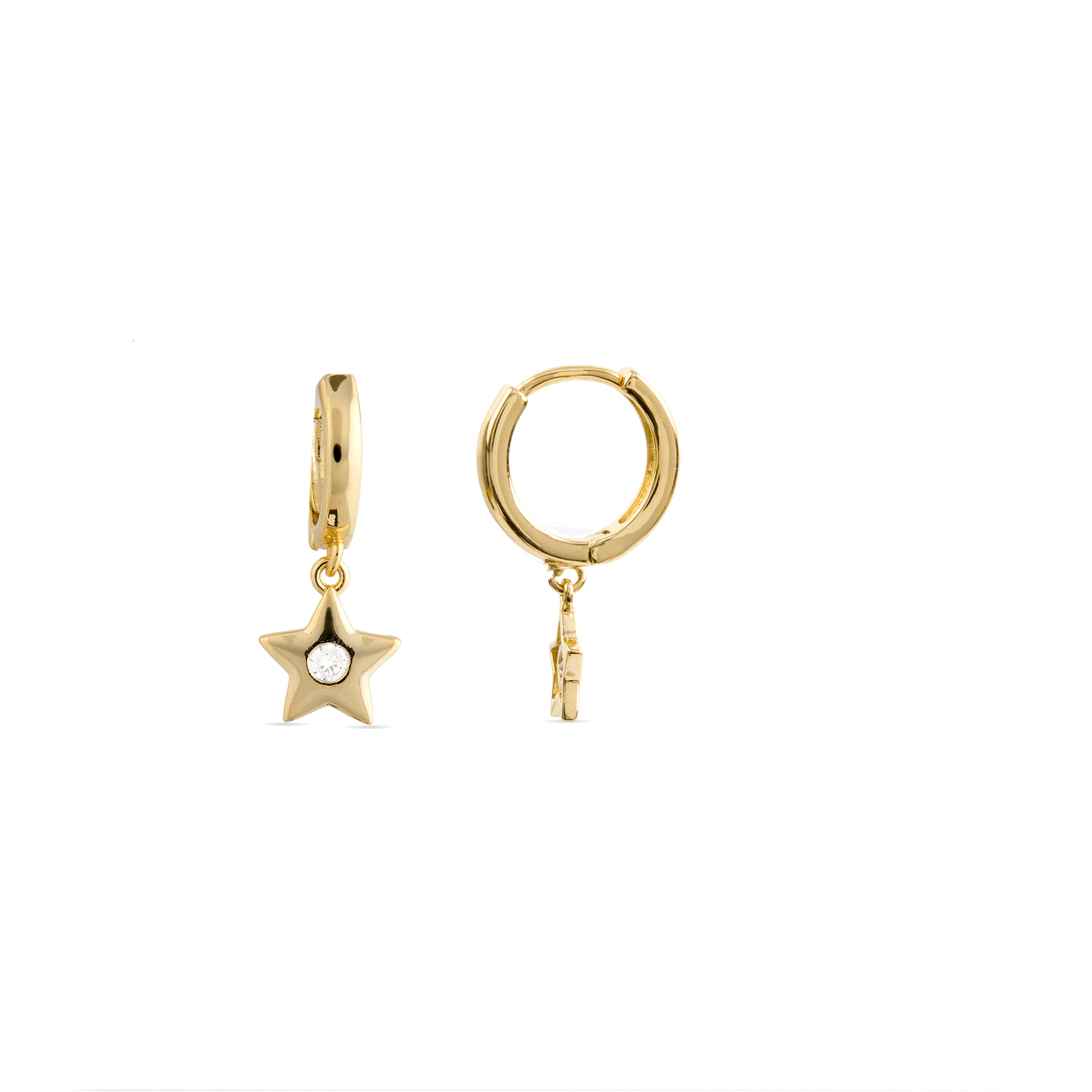 Brilliant Zirconia Earrings Finished in 18K Yellow Gold - Lihus