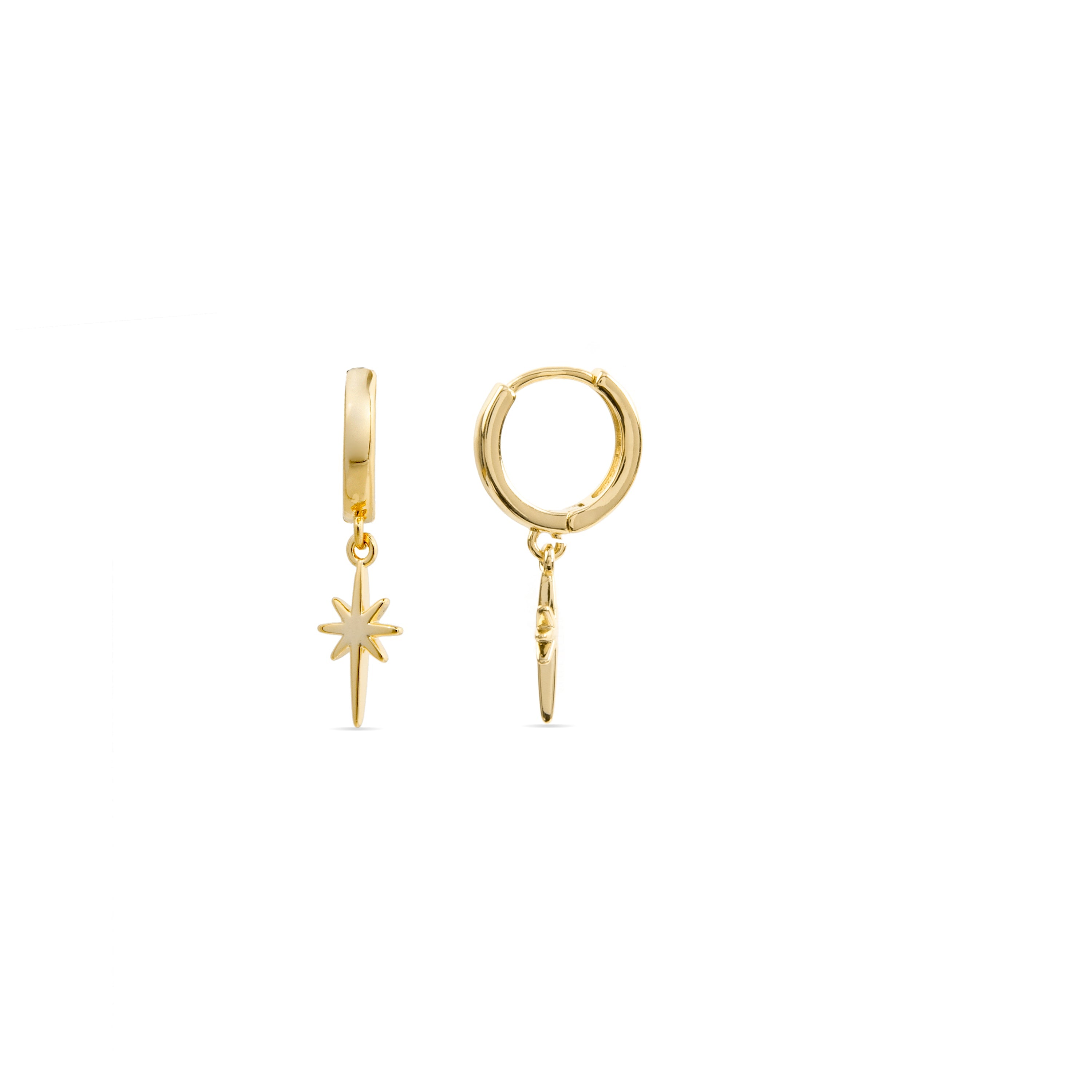 Brilliant Zirconia Earrings Finished in 18K Yellow Gold - Mandra