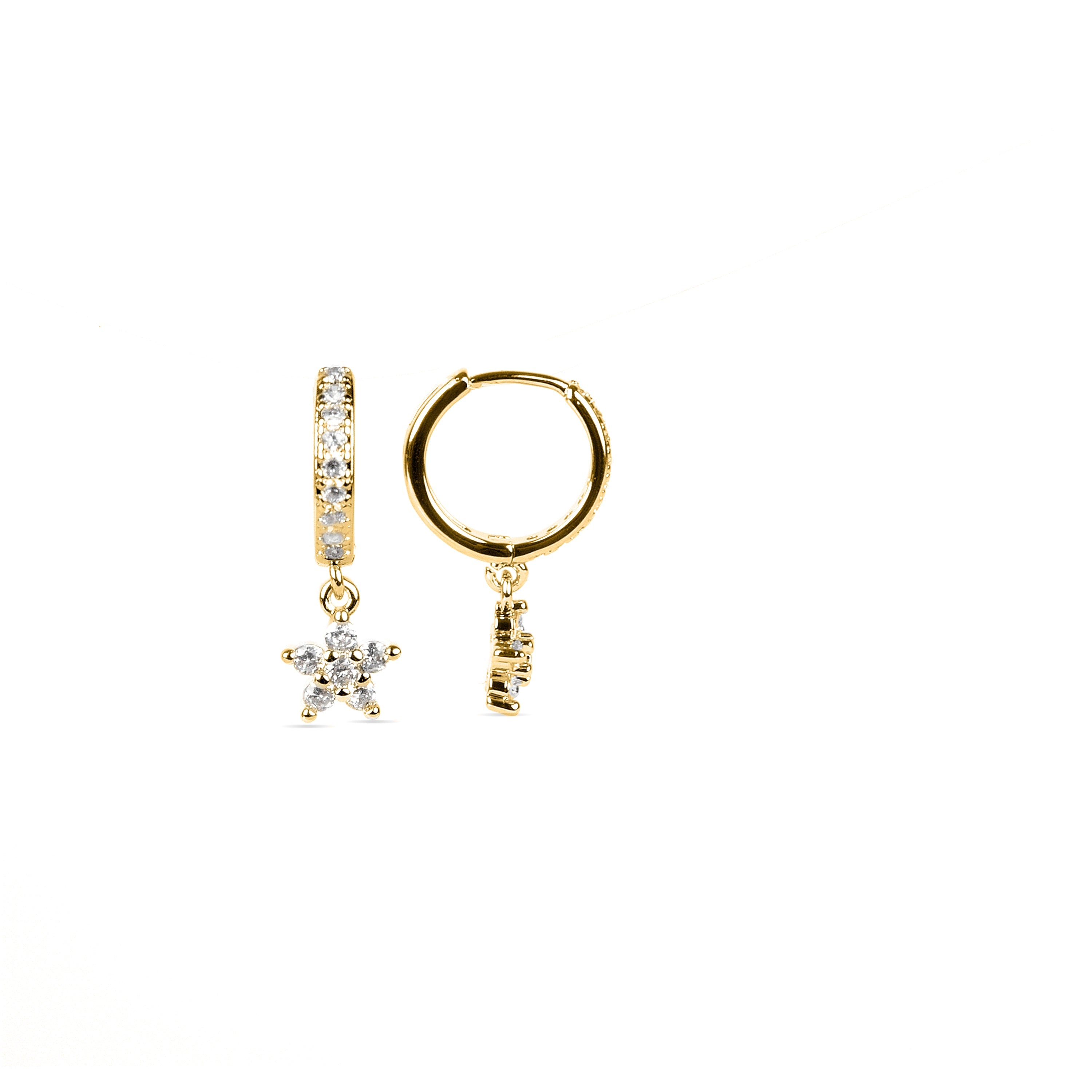 Brilliant Zirconia Earrings Finished in 18K Yellow Gold - Kord