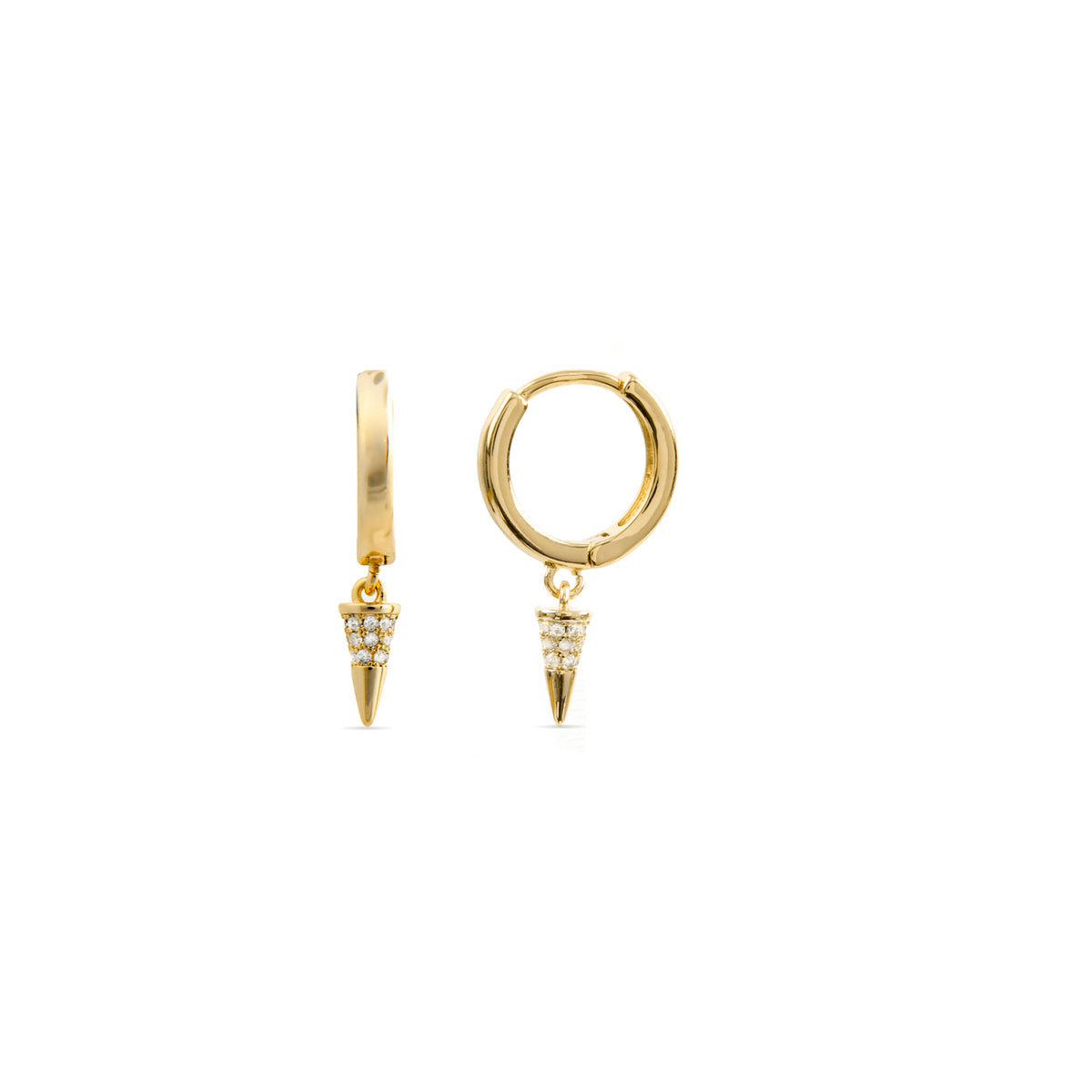 Brilliant Zirconia Earrings Finished in 18K Yellow Gold - Madak