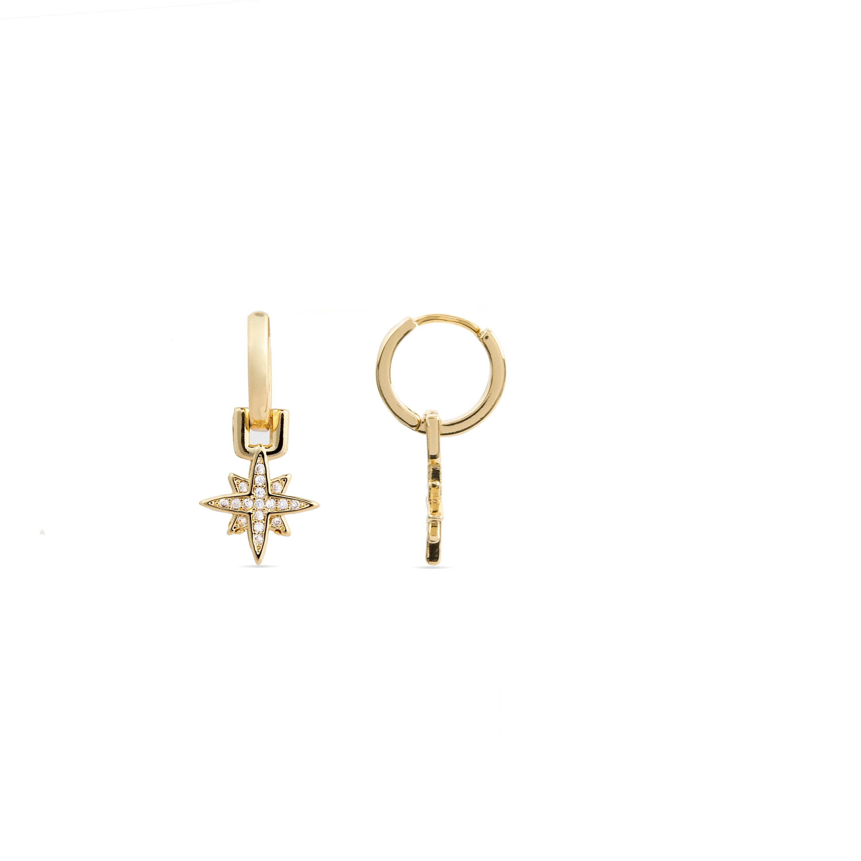 Brilliant Zirconia Earrings Finished in 18K Yellow Gold - Sionqui