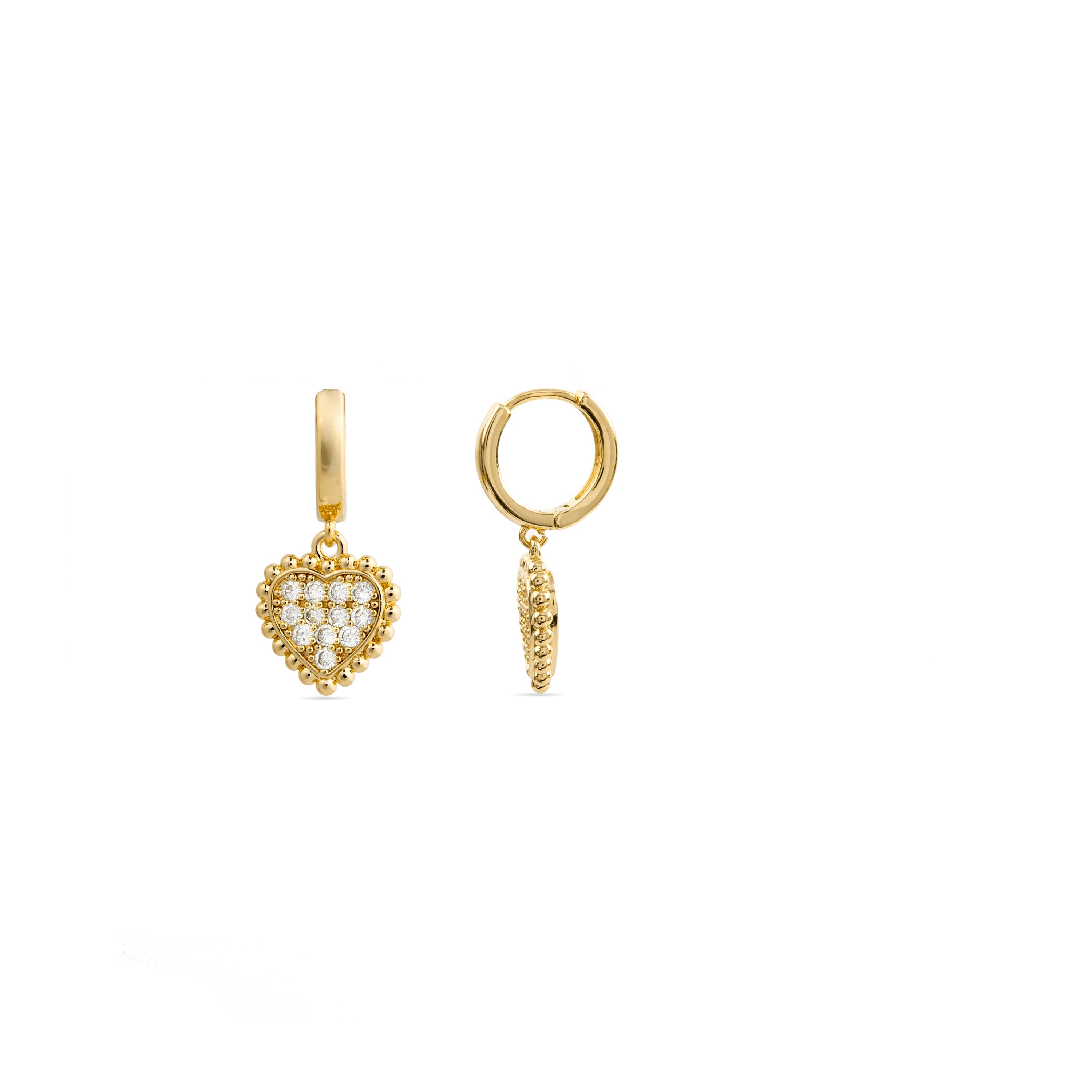 Brilliant Zirconia Earrings Finished in 18K Yellow Gold - Daton