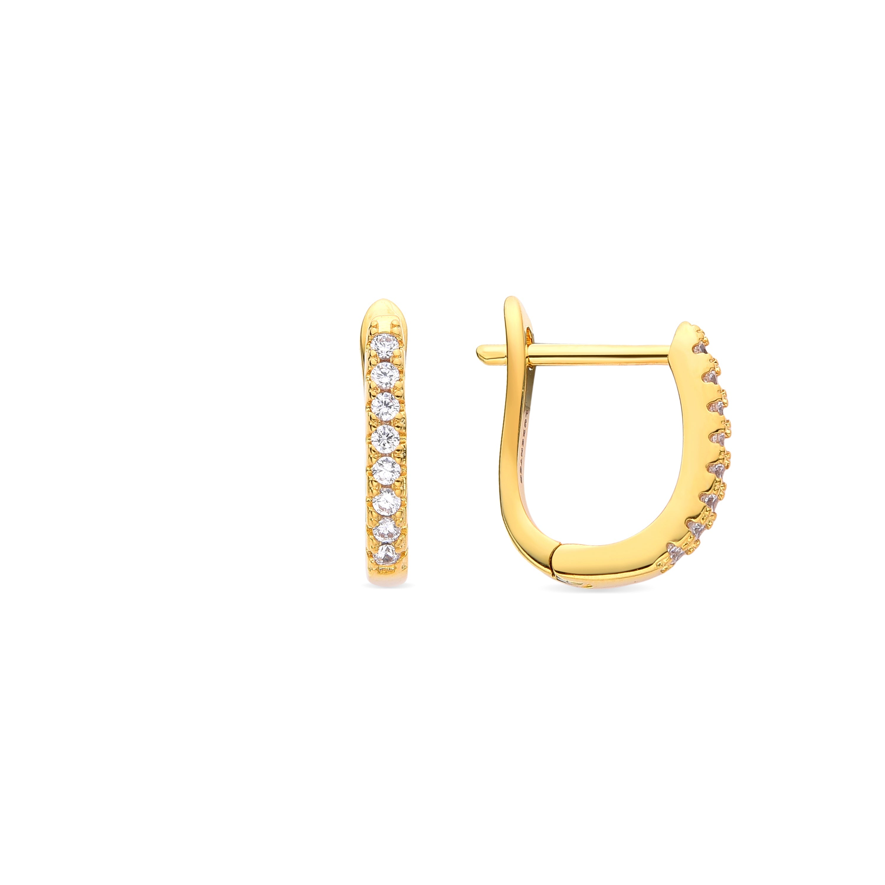 Brilliant Zircon Earrings finished in 18K yellow gold - Gotak