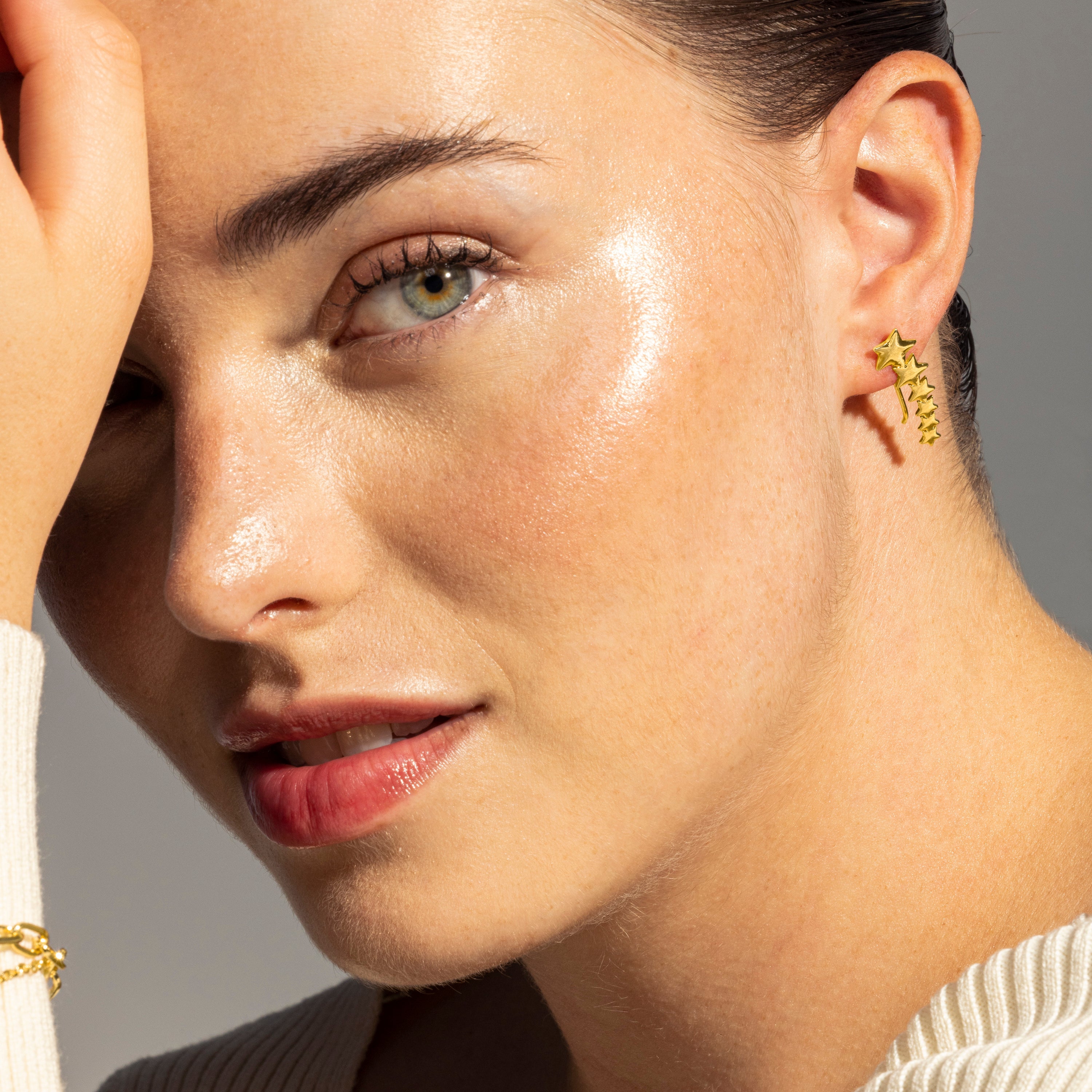 18K yellow gold-finished earrings - Gatra