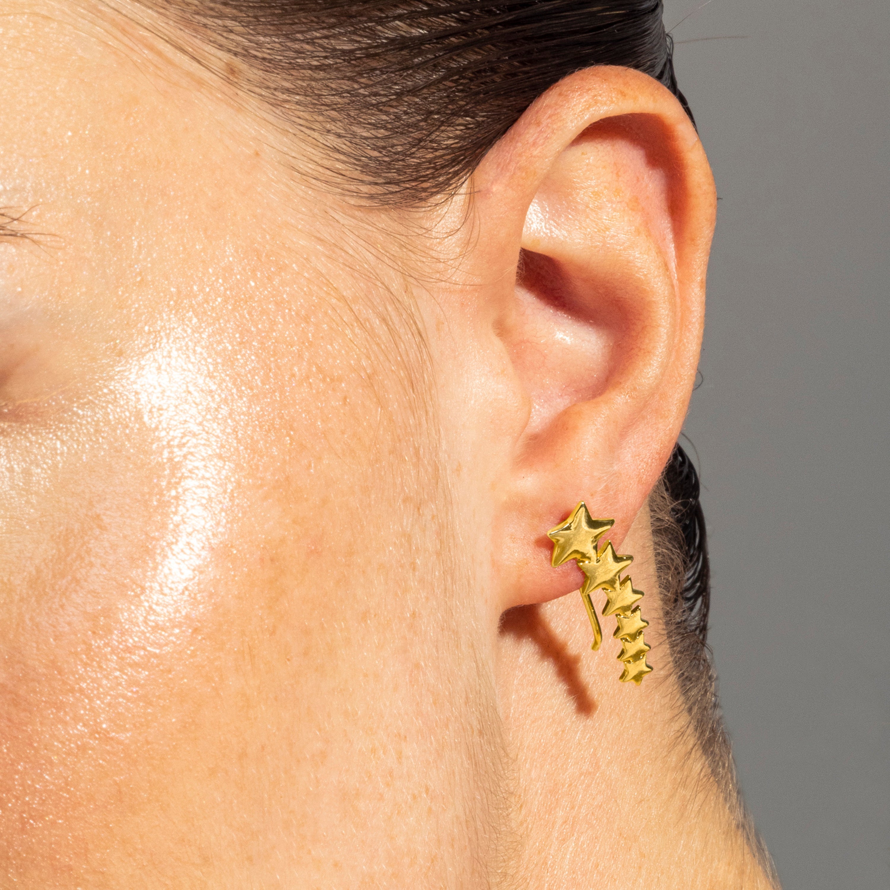 18K yellow gold-finished earrings - Gatra