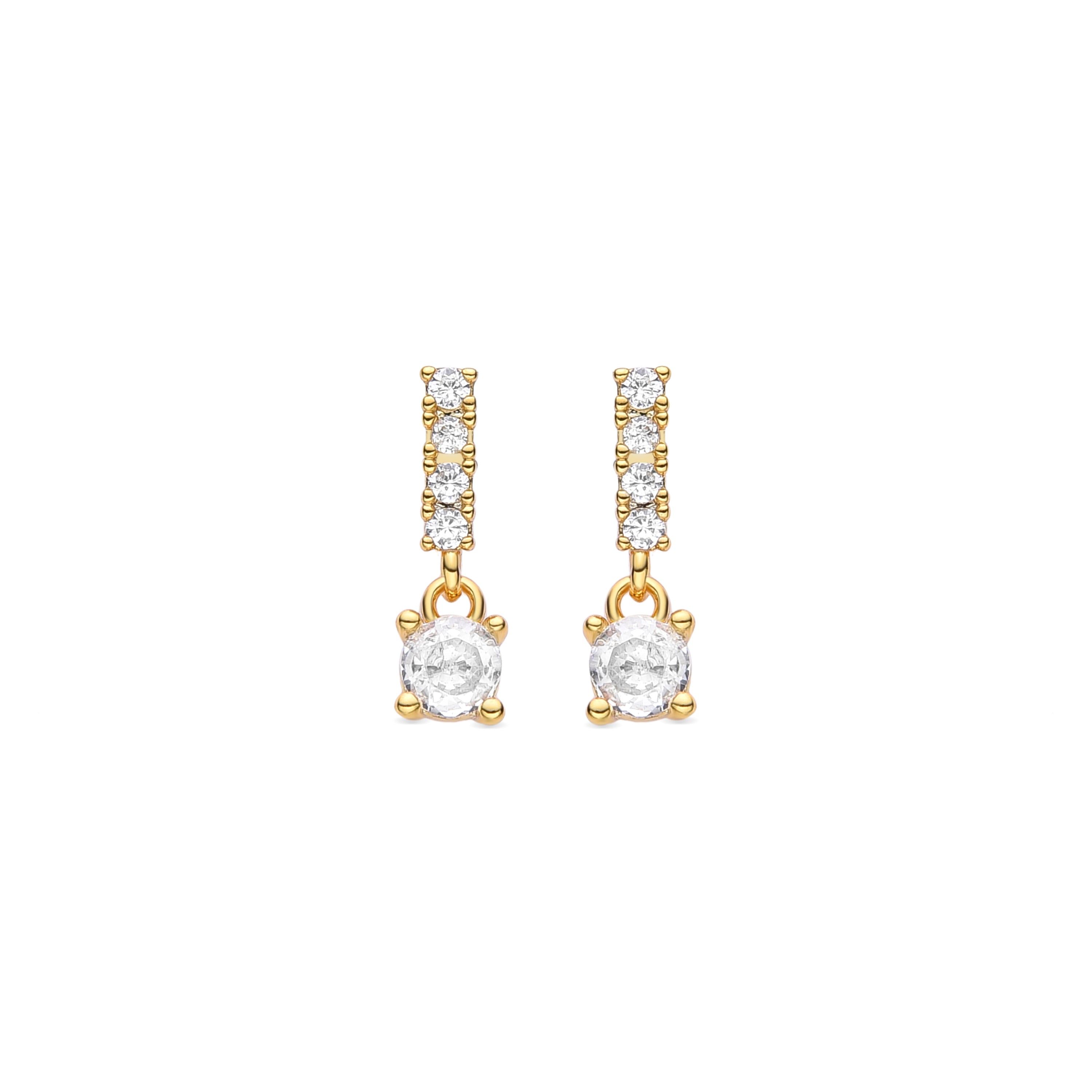 Brilliant Zirconia Earrings Finished in 18K Yellow Gold - Lissha