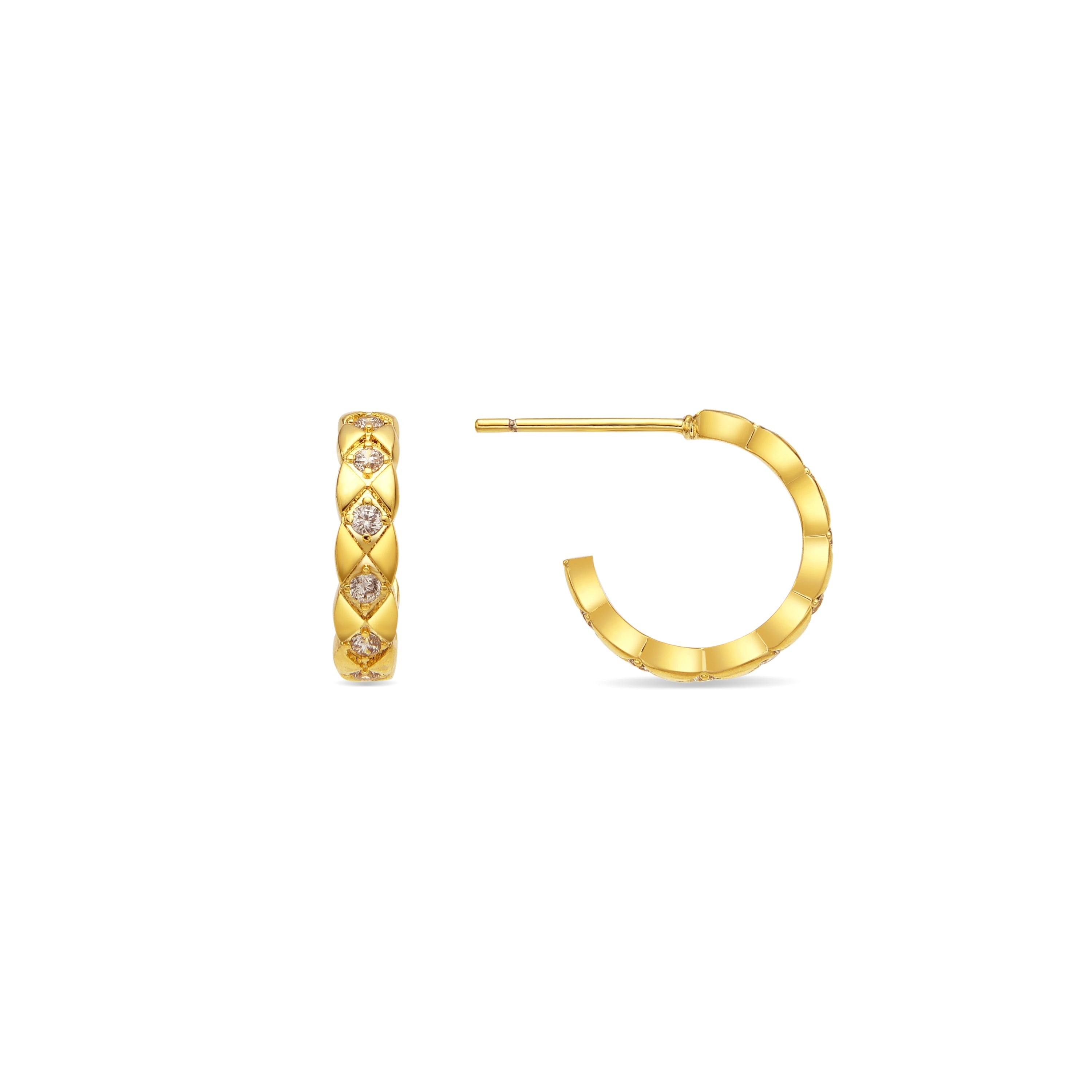 Pendientes con Circonita Brillante acabado oro 18k - Efla
