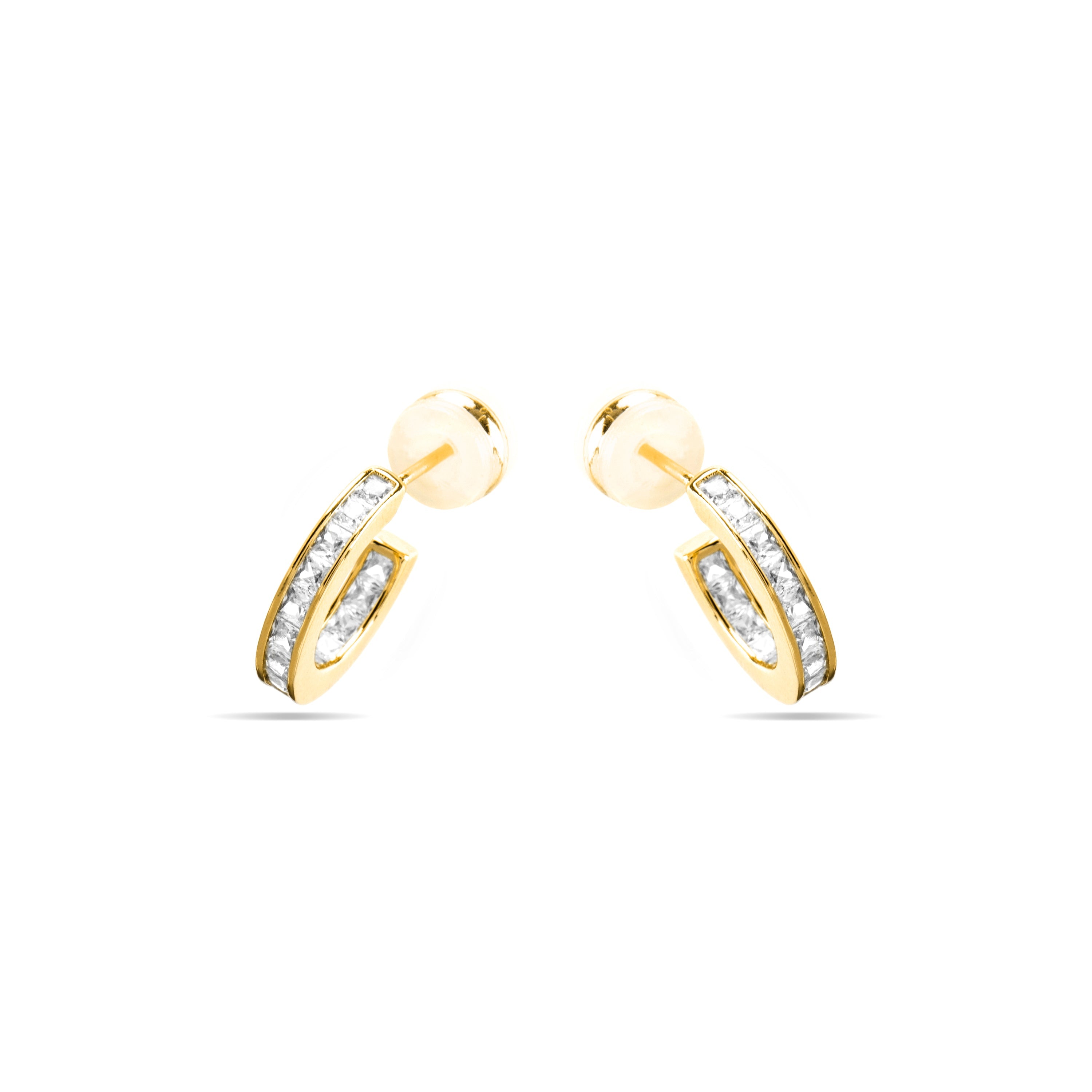 Pendientes con Circonita Brillante acabado oro 18k - Daver