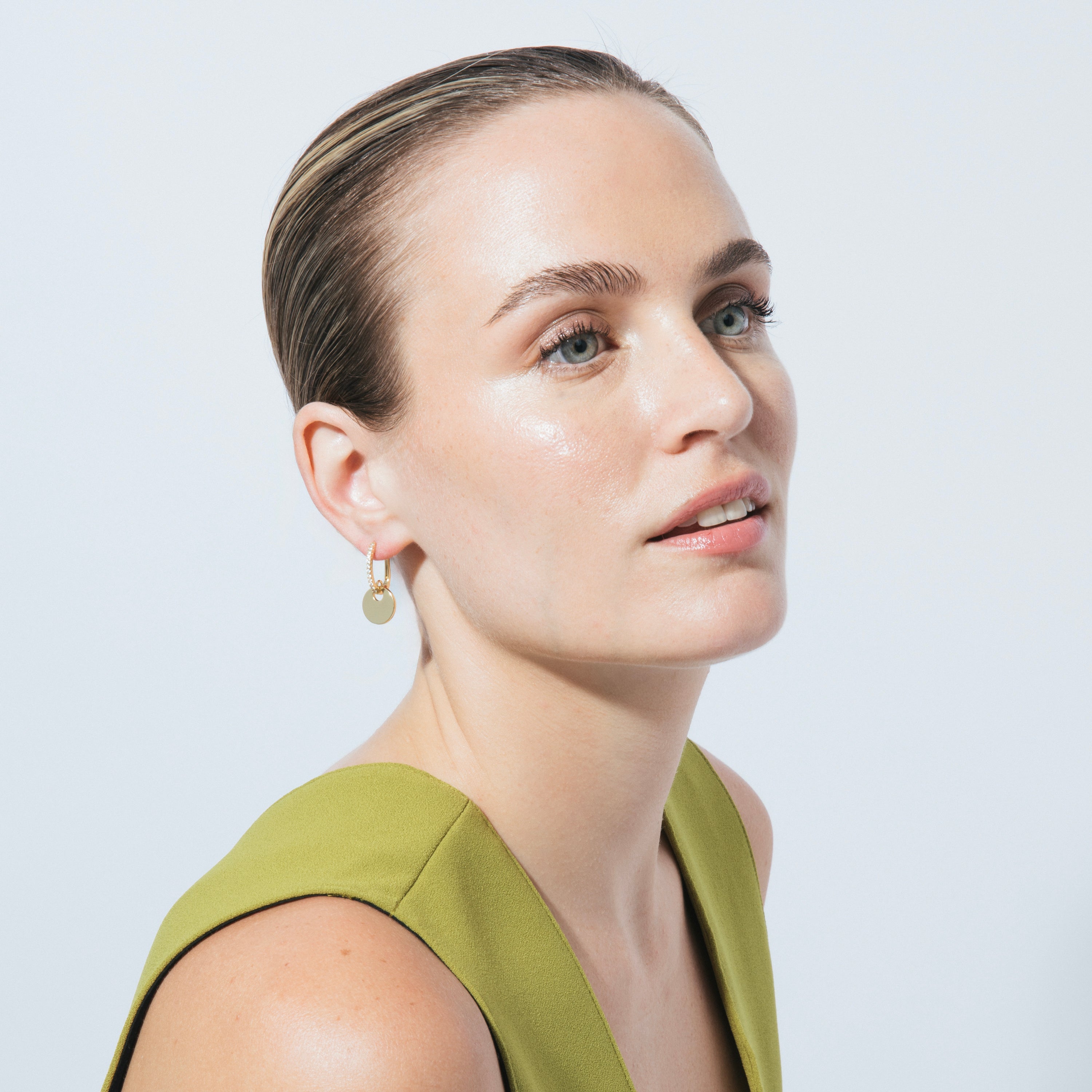18k yellow gold finish earrings - Sarif