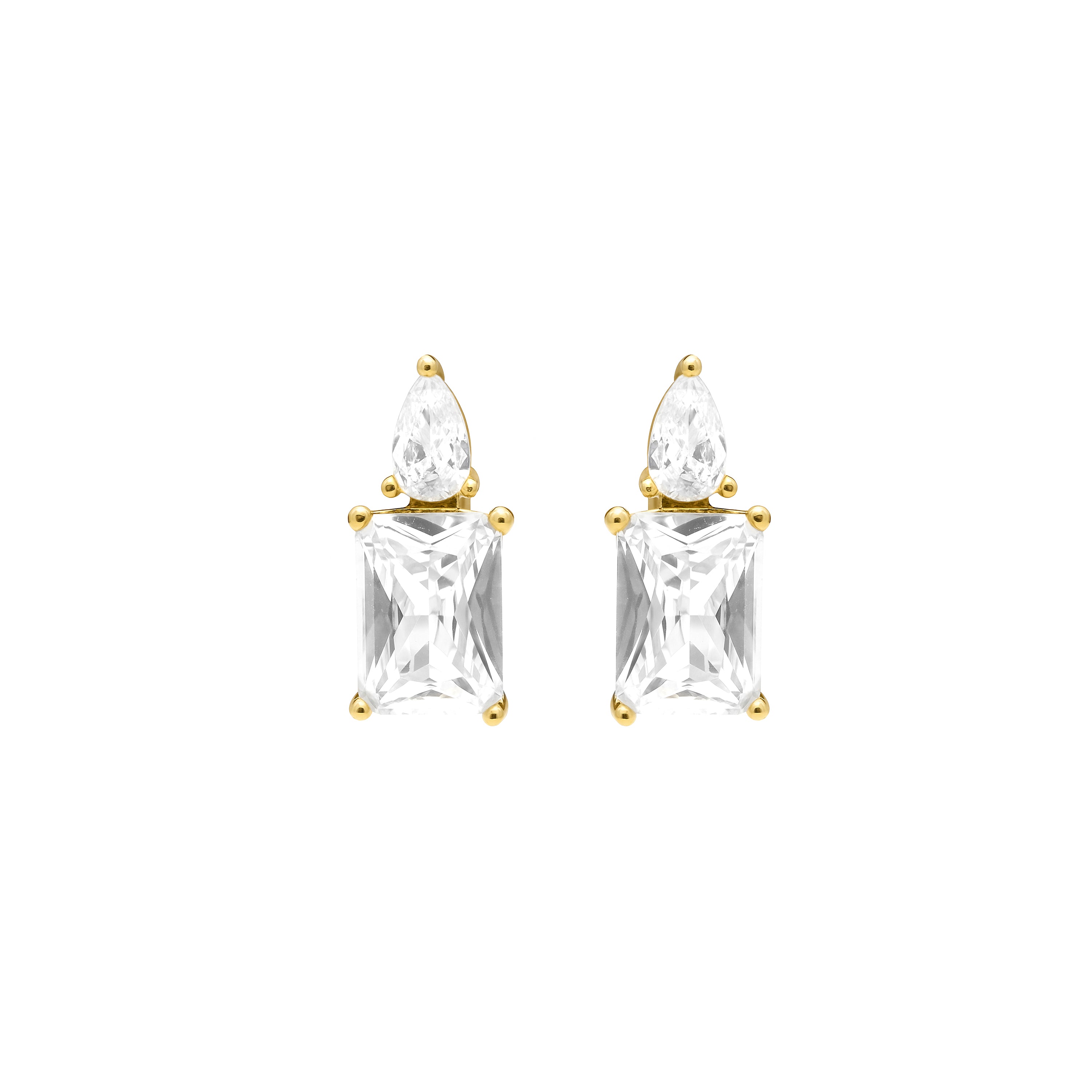 18k yellow gold finish earrings - Wenca