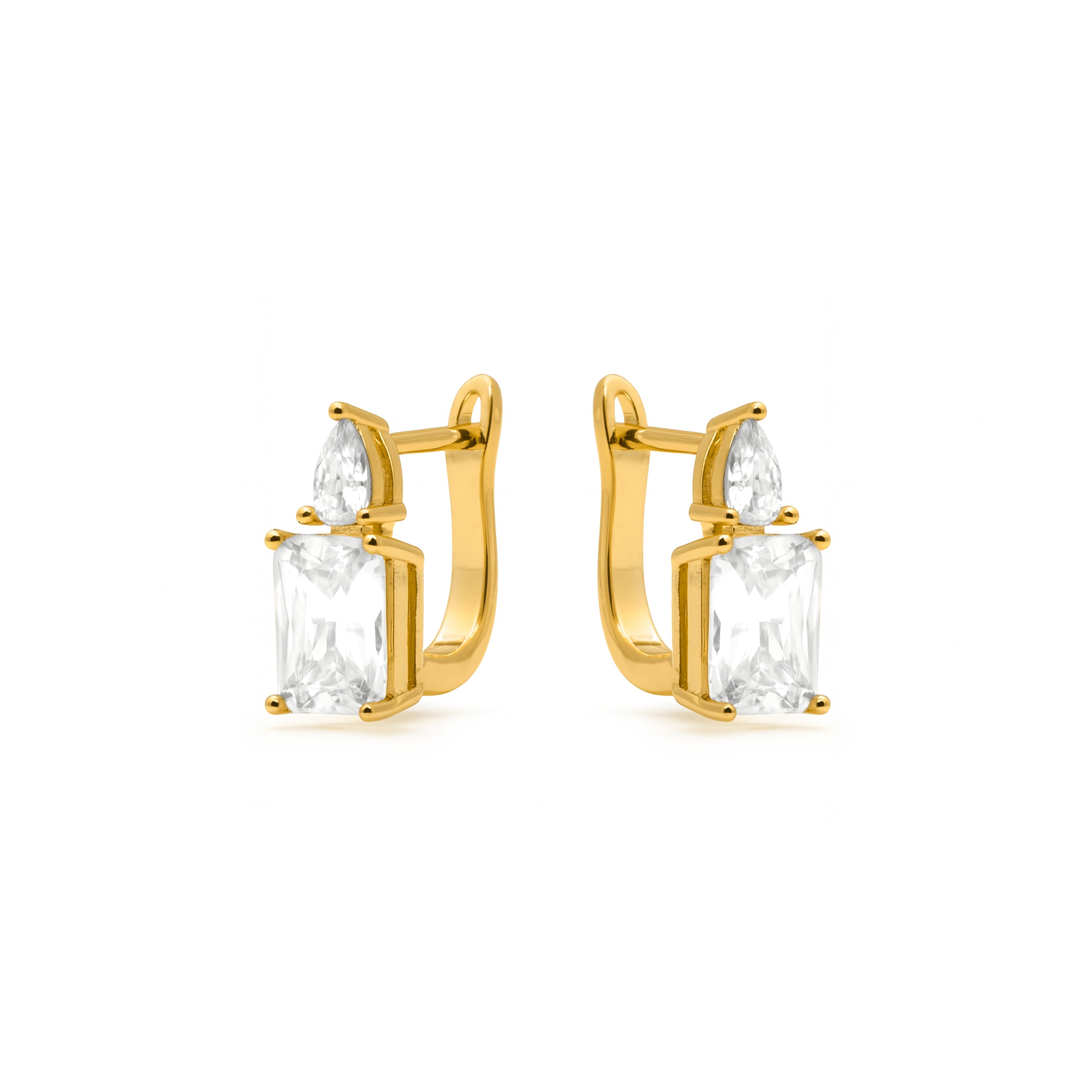 18k yellow gold finish earrings - Wenca