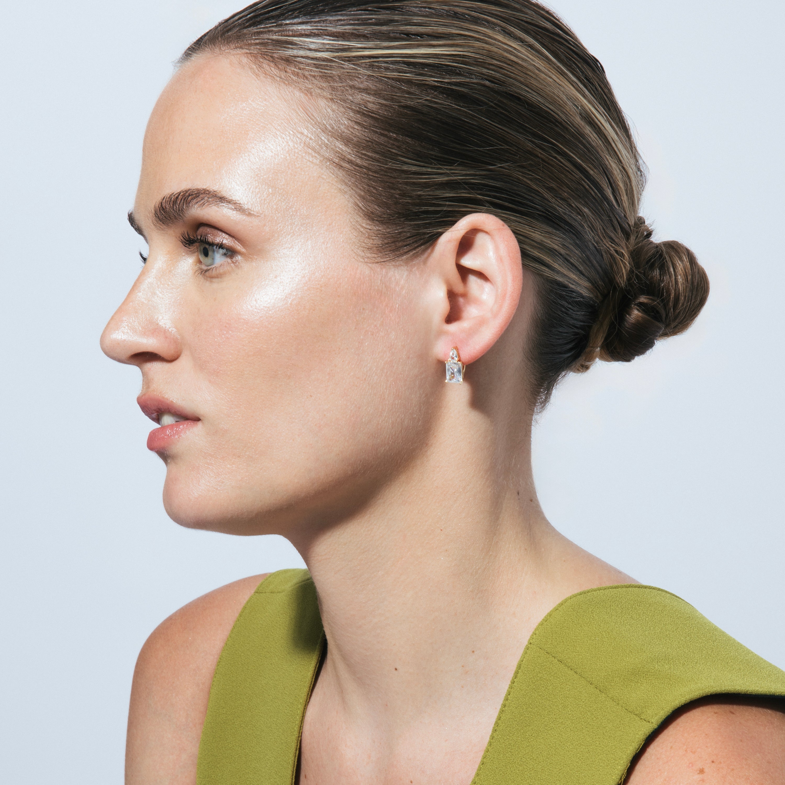 18k yellow gold finish earrings - Wenca