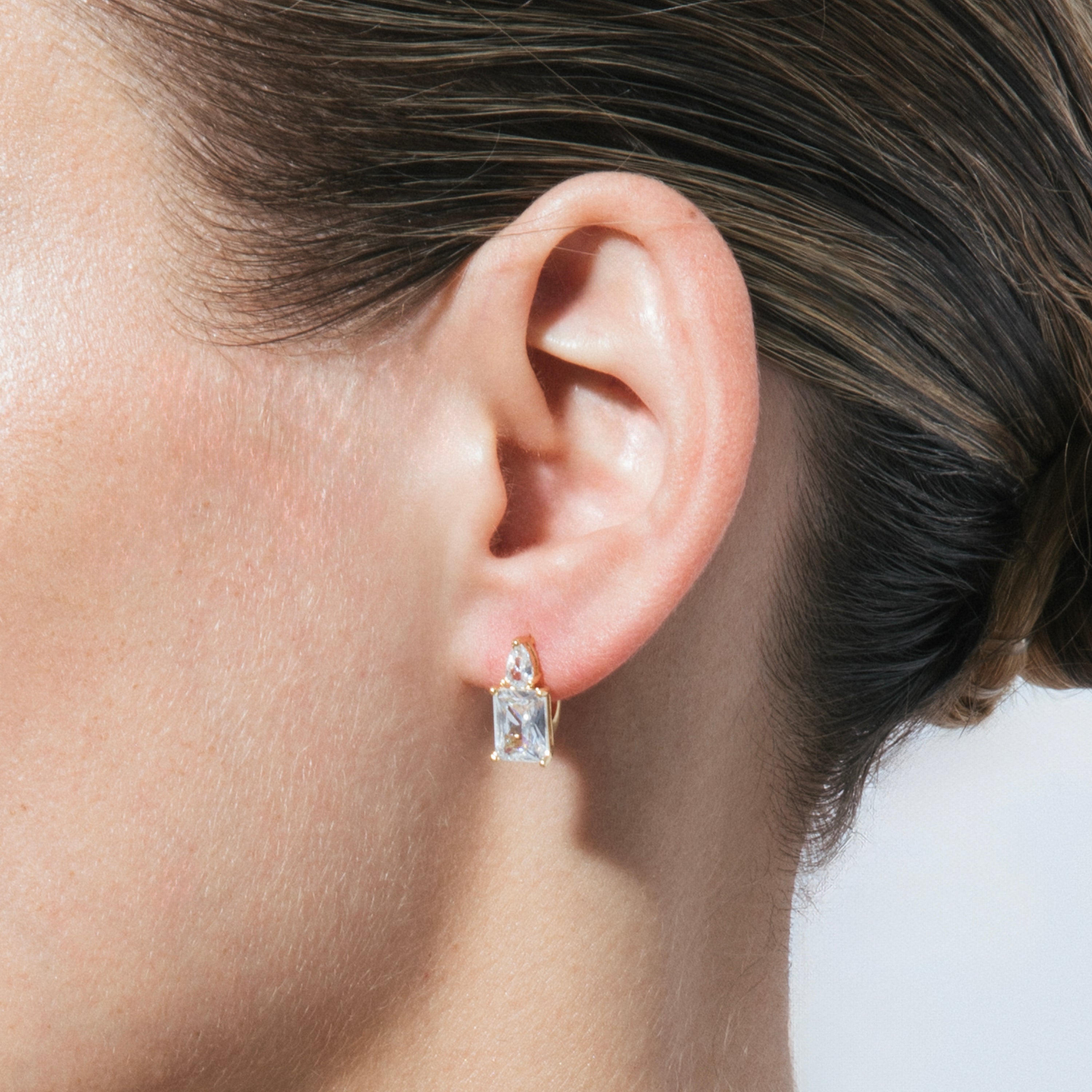18k yellow gold finish earrings - Wenca