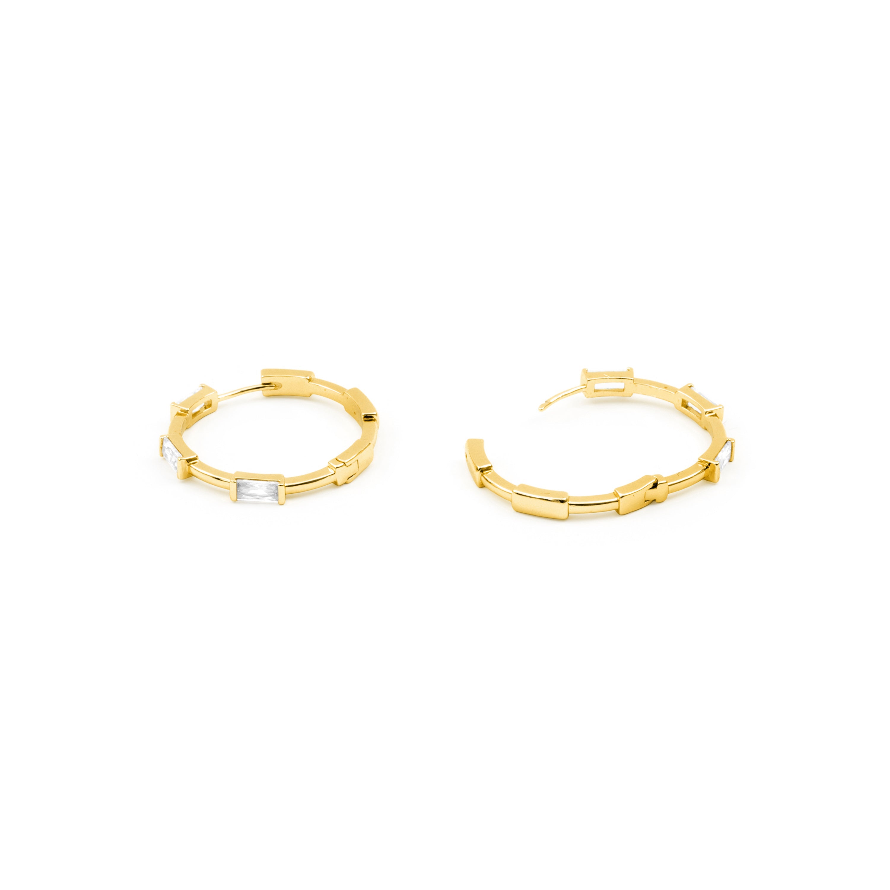 18k Yellow Gold Plated Brilliant Zirconia Earrings - Shise