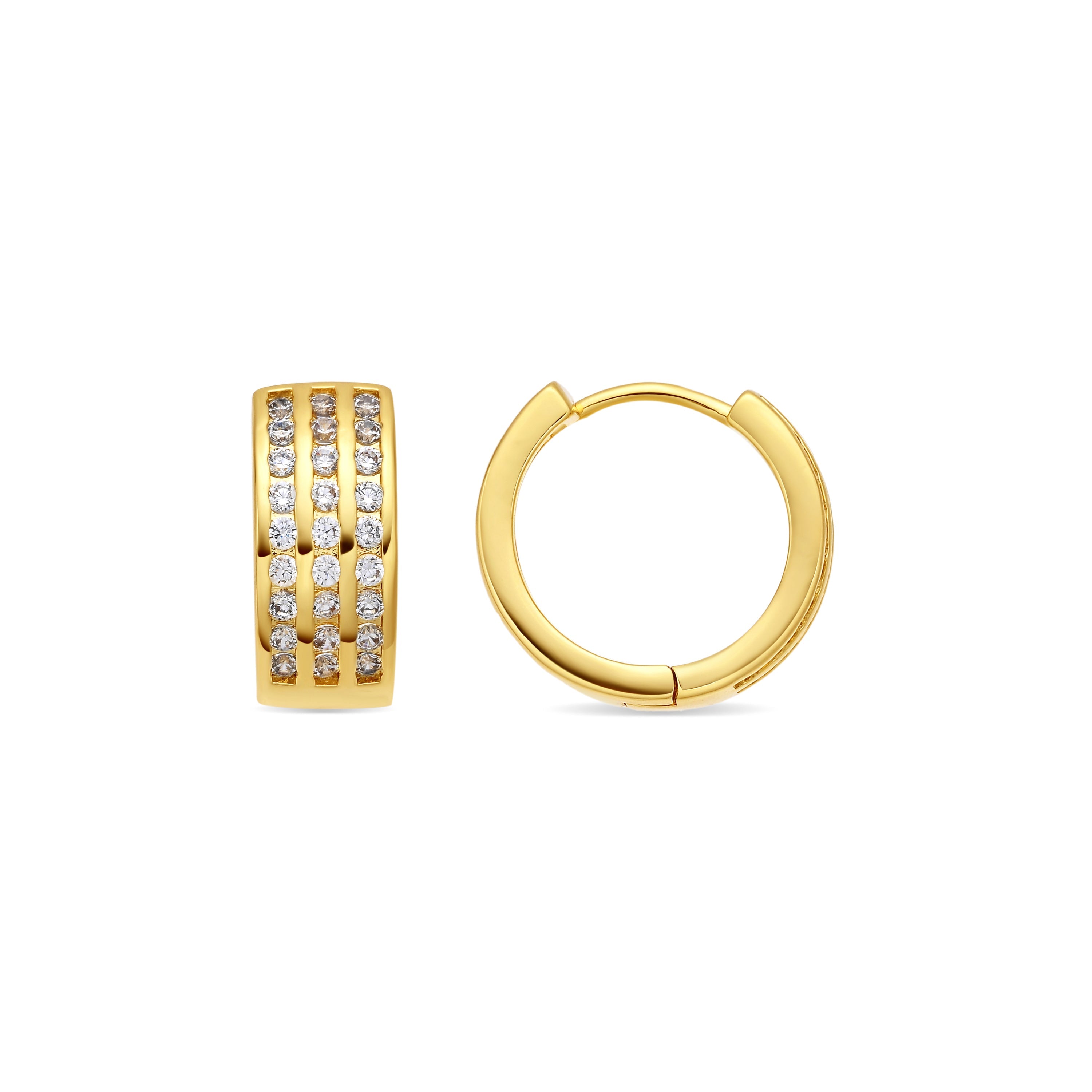Brilliant Zircon Earrings in 18k Yellow Gold Finish - Issly