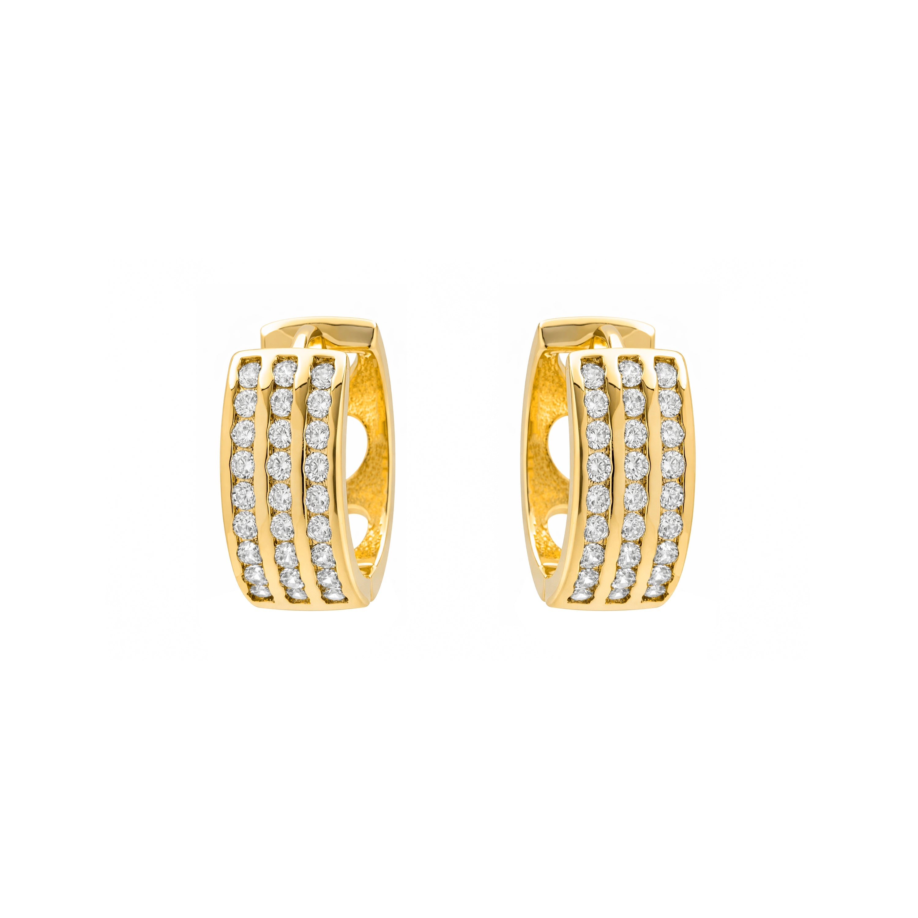 Brilliant Zircon Earrings in 18k Yellow Gold Finish - Issly