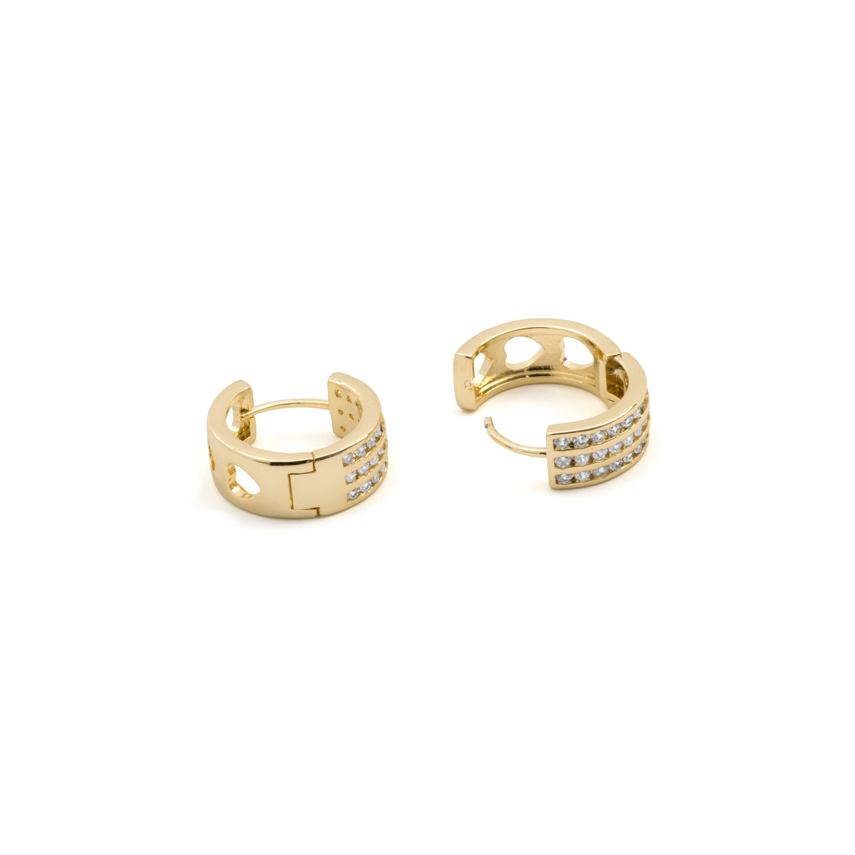 Brilliant Zircon Earrings in 18k Yellow Gold Finish - Issly