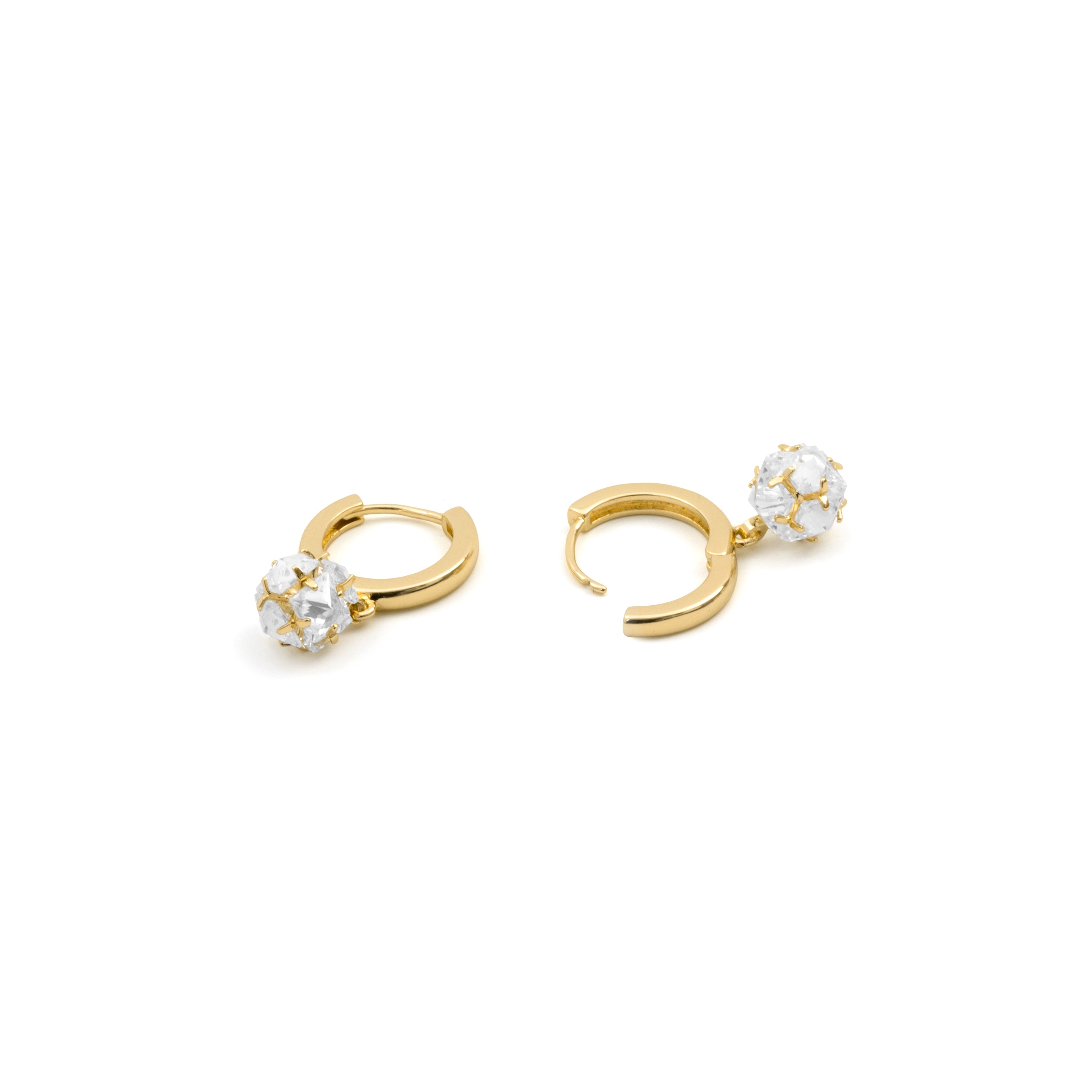 Brilliant Zircon Earrings in 18k Yellow Gold Finish - Monrus