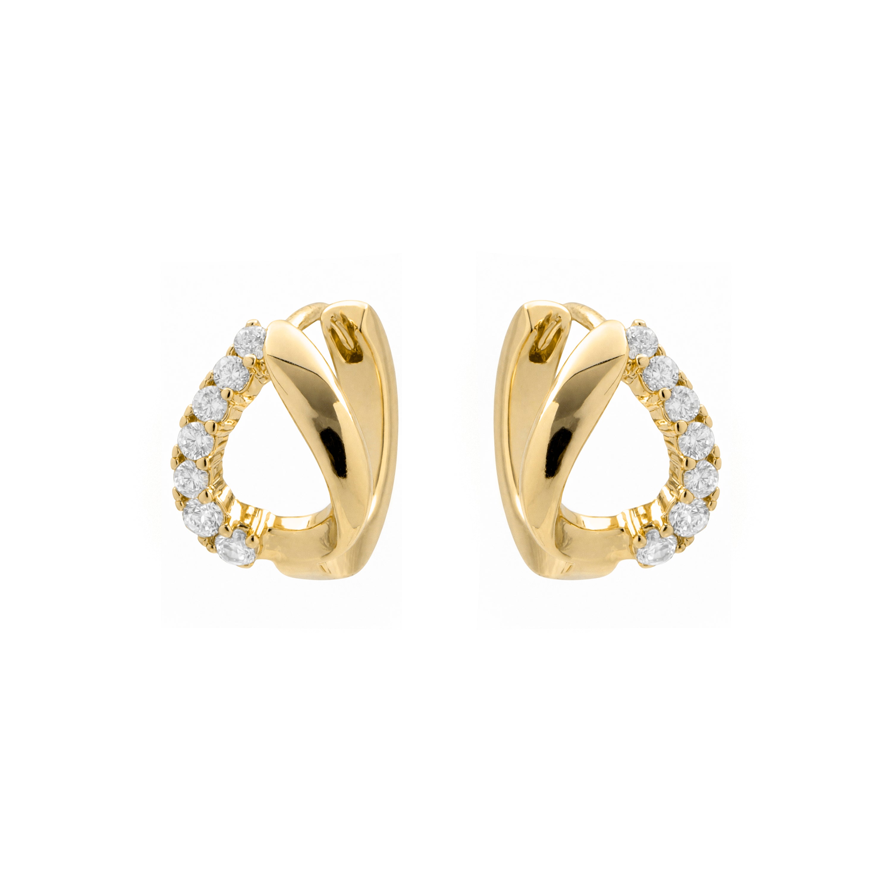 Sparkling Zirconia Earrings, 18k yellow gold plated - Miruc