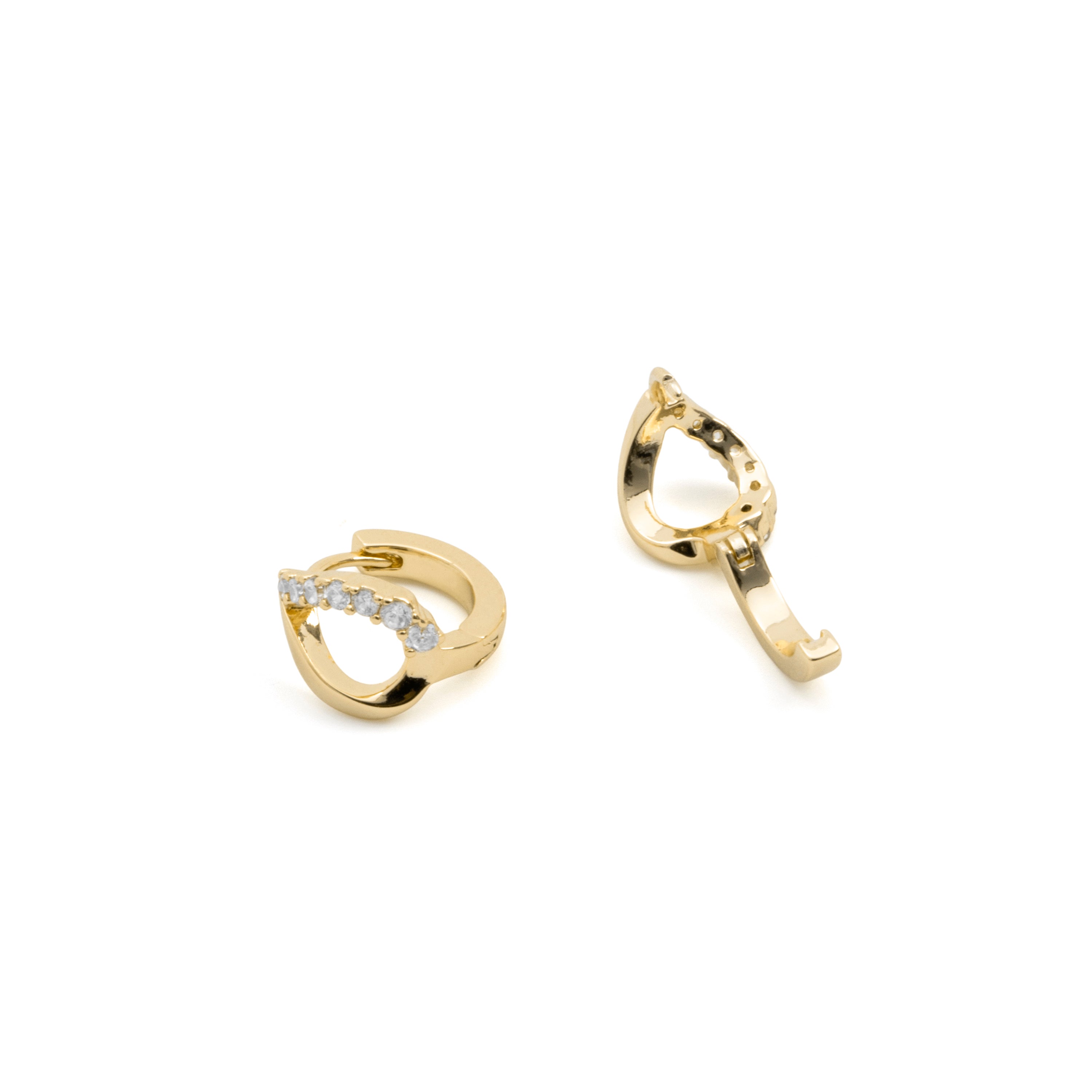 Sparkling Zirconia Earrings, 18k yellow gold plated - Miruc