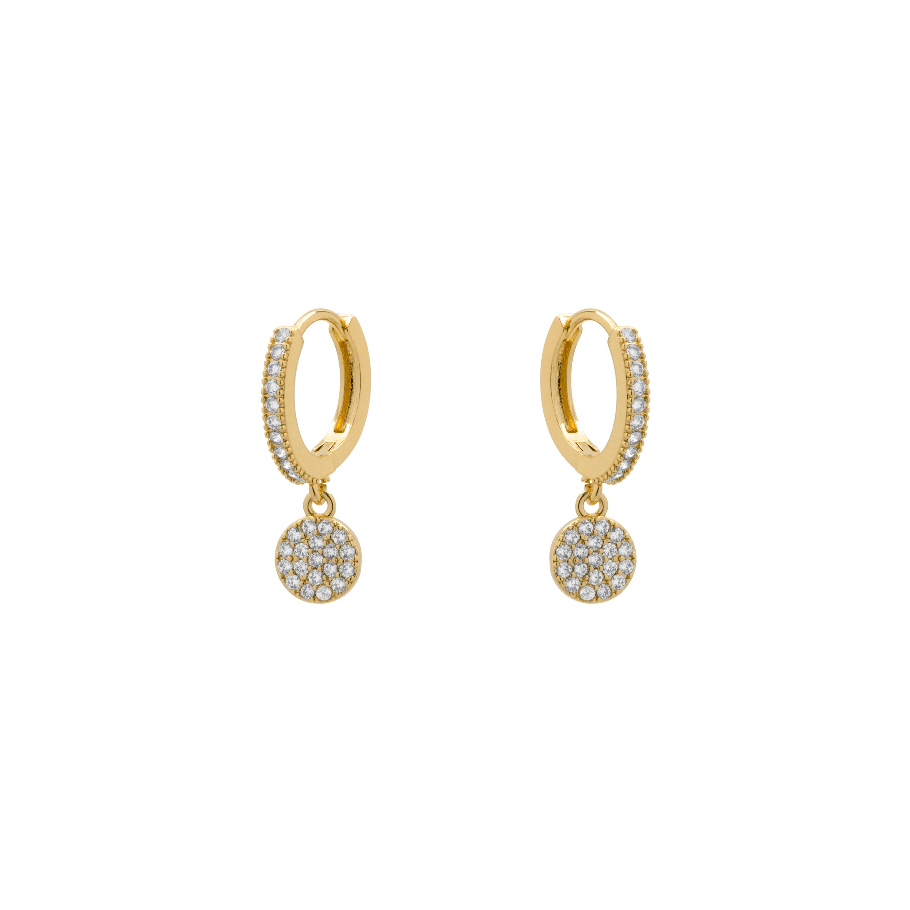 18k Yellow Gold Plated Brilliant Zirconia Earrings - Canuw