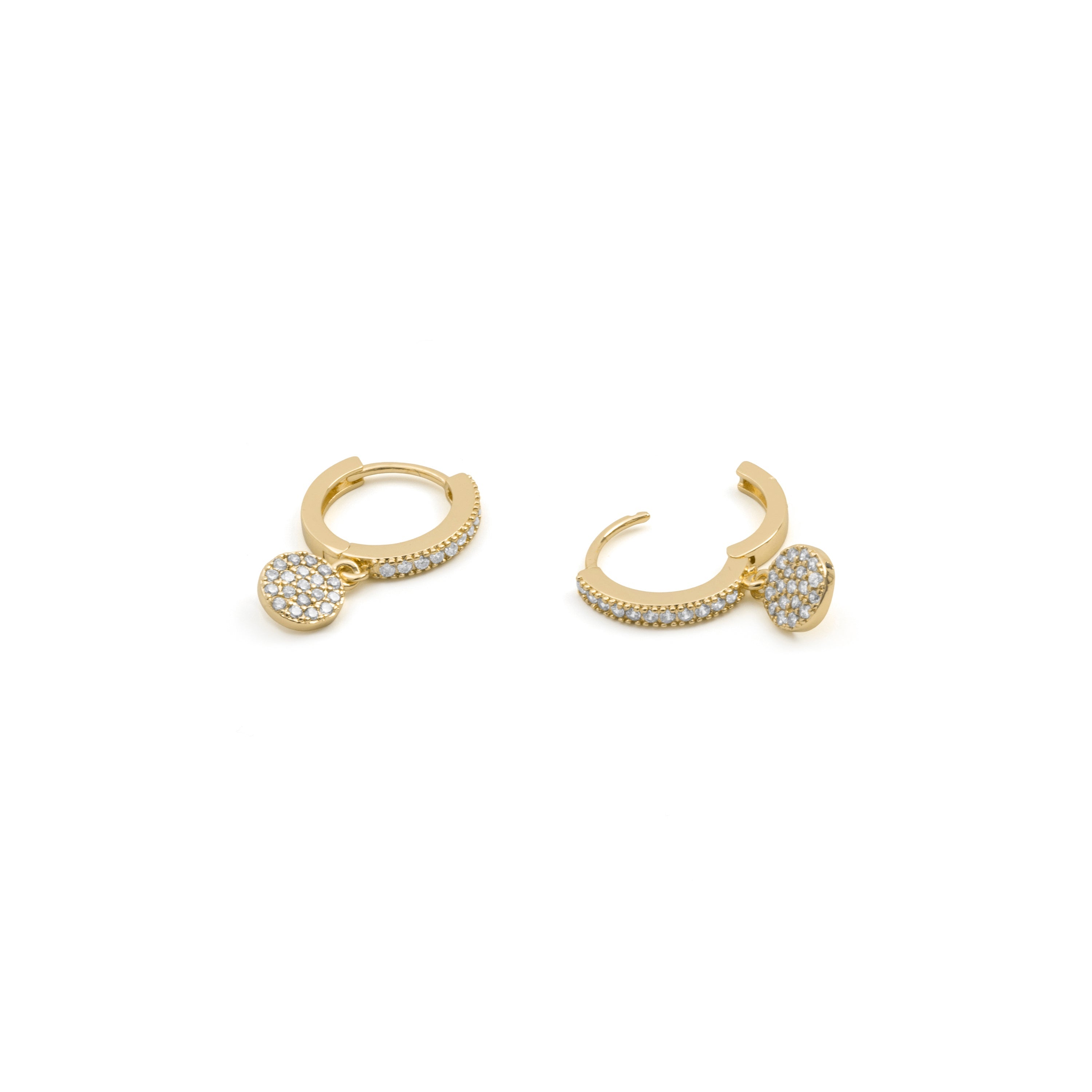 18k Yellow Gold Plated Brilliant Zirconia Earrings - Canuw